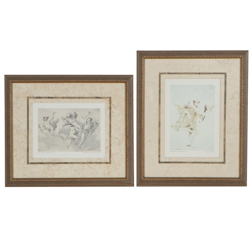 Offset Lithographs after Giovanni Battista Tiepolo of Roman Gods