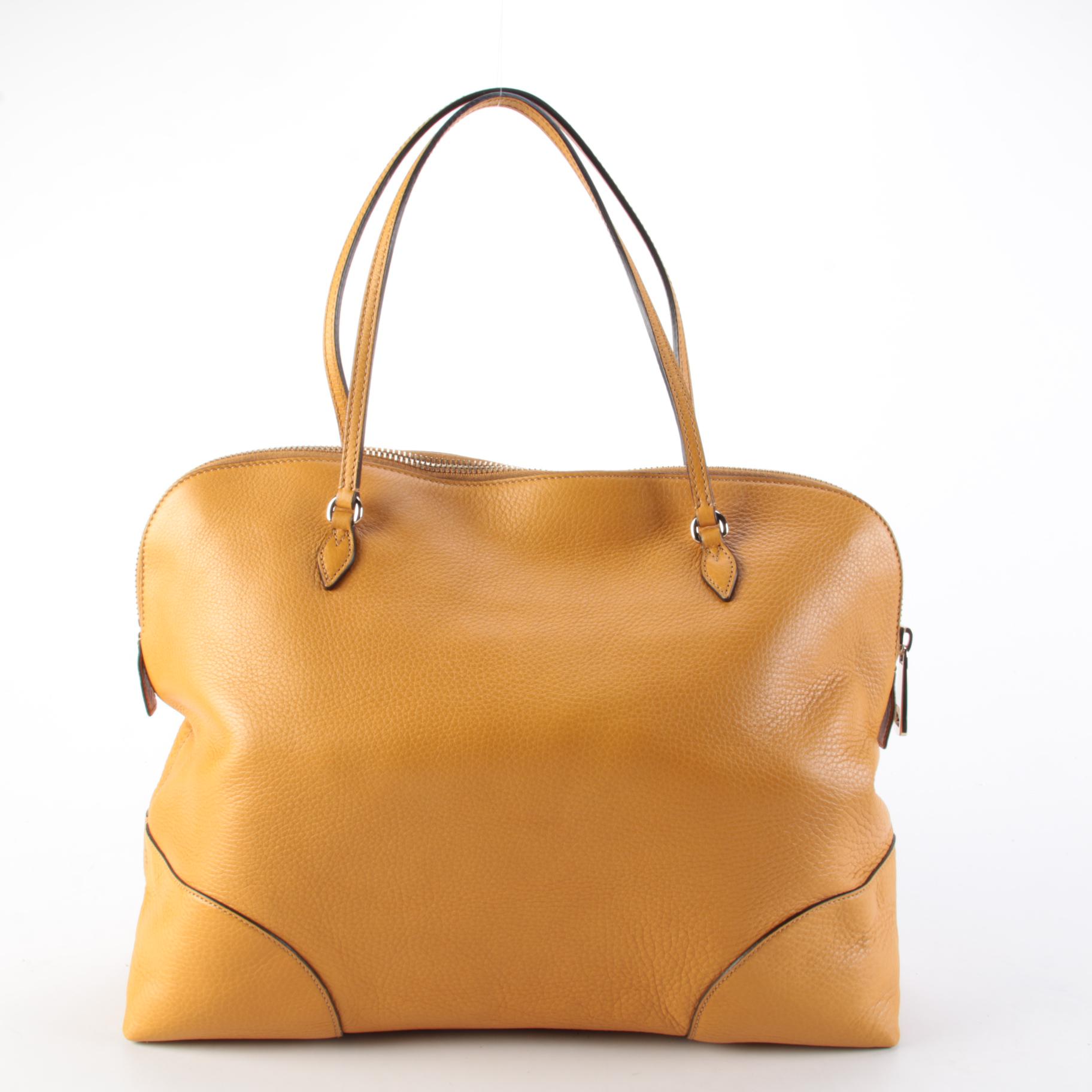 Gucci Bree Maize Yellow Pebble Grained Leather Shoulder Bag