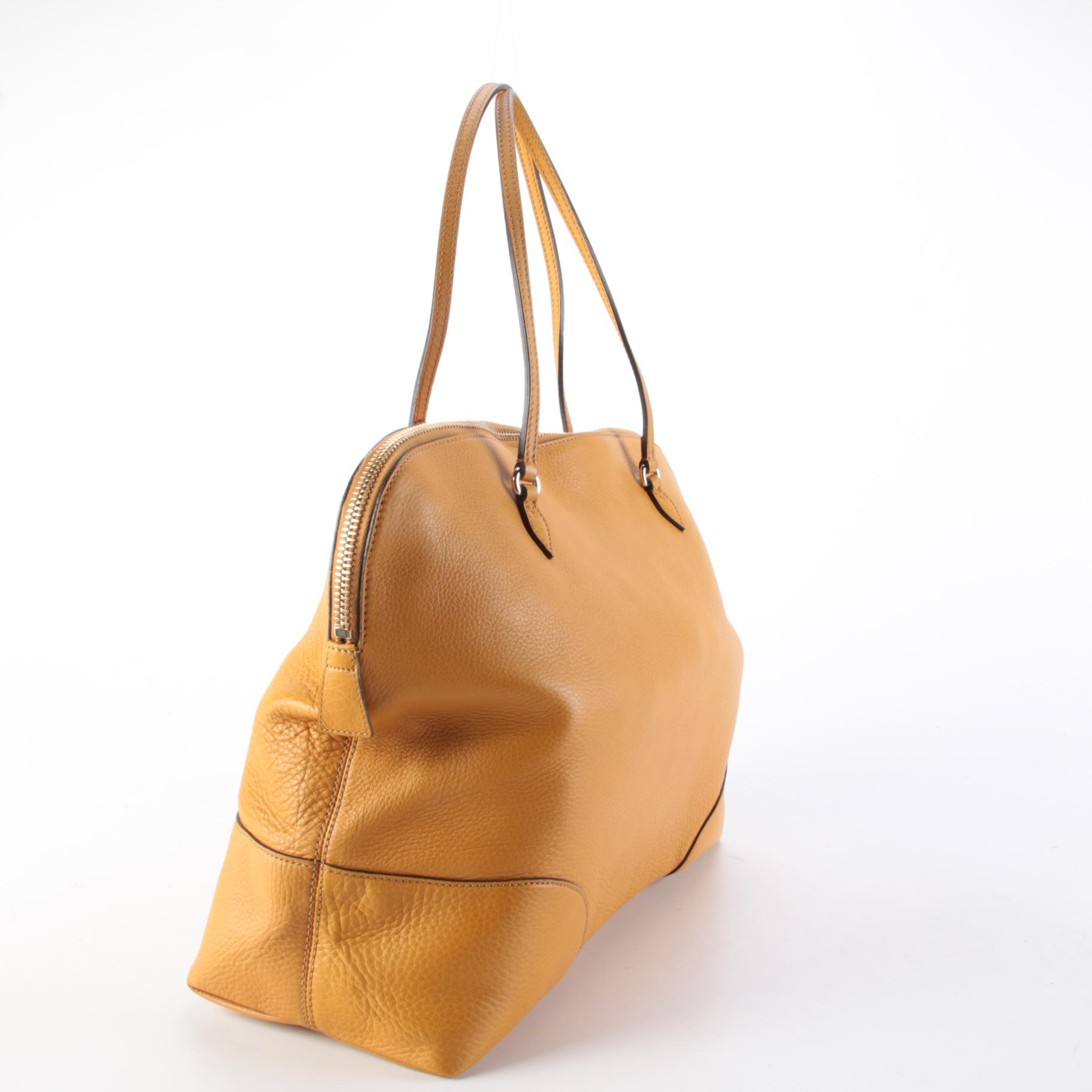 Gucci Bree Maize Yellow Pebble Grained Leather Shoulder Bag