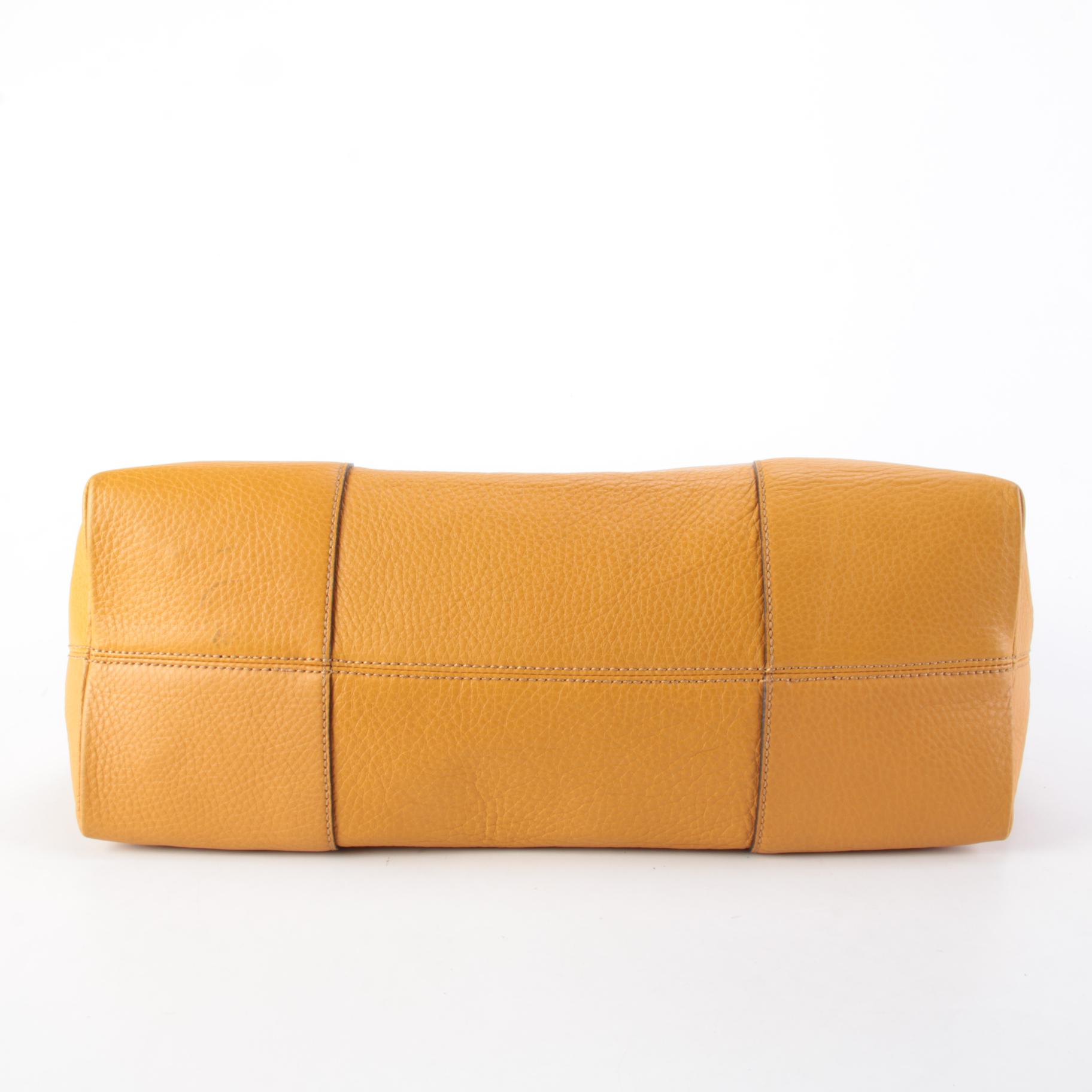 Gucci Bree Maize Yellow Pebble Grained Leather Shoulder Bag