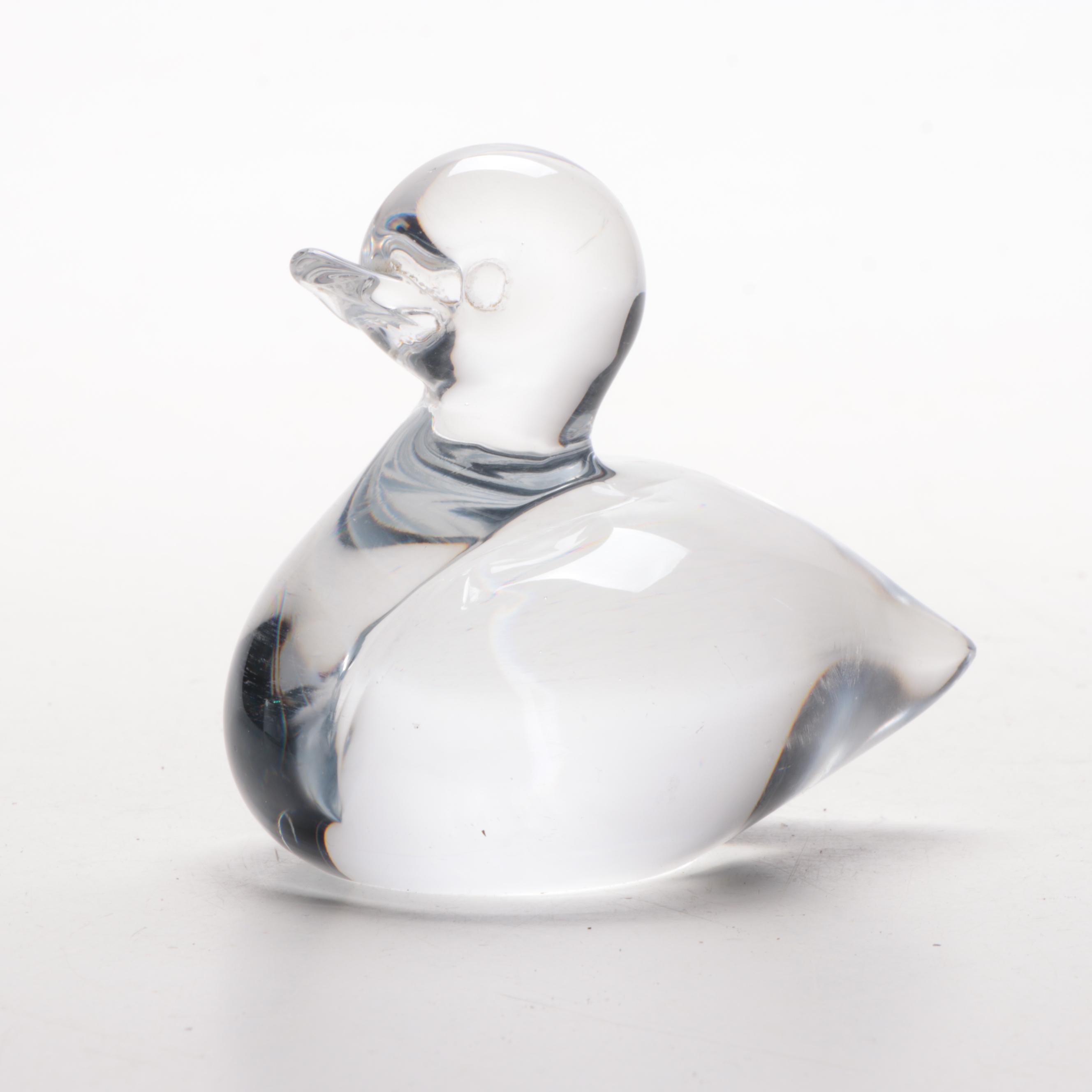 Marcolin Swedish Crystal Duck Figurine