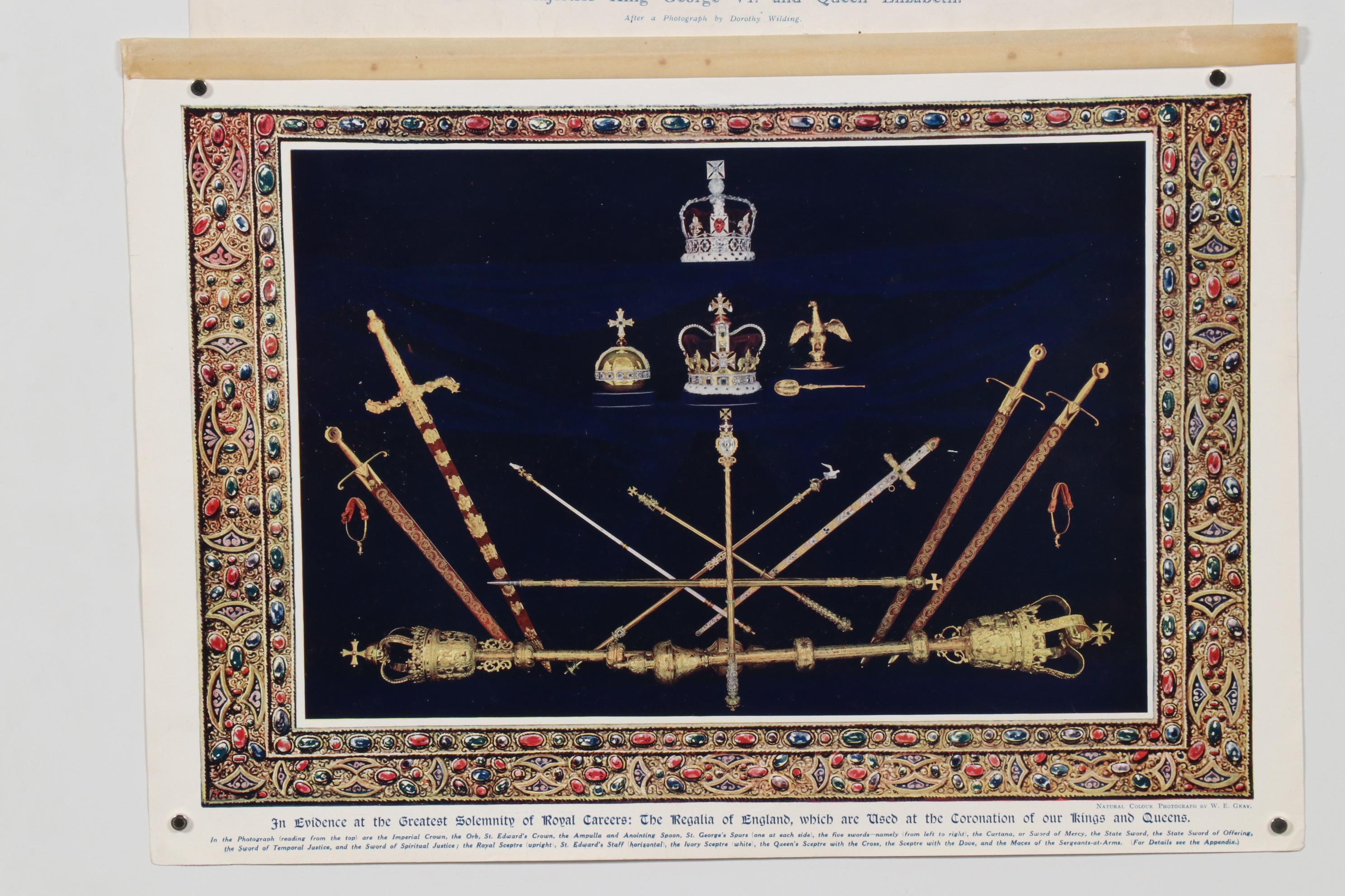 Offset Lithograph Portrait of King George VI and Queen Elizabeth and More