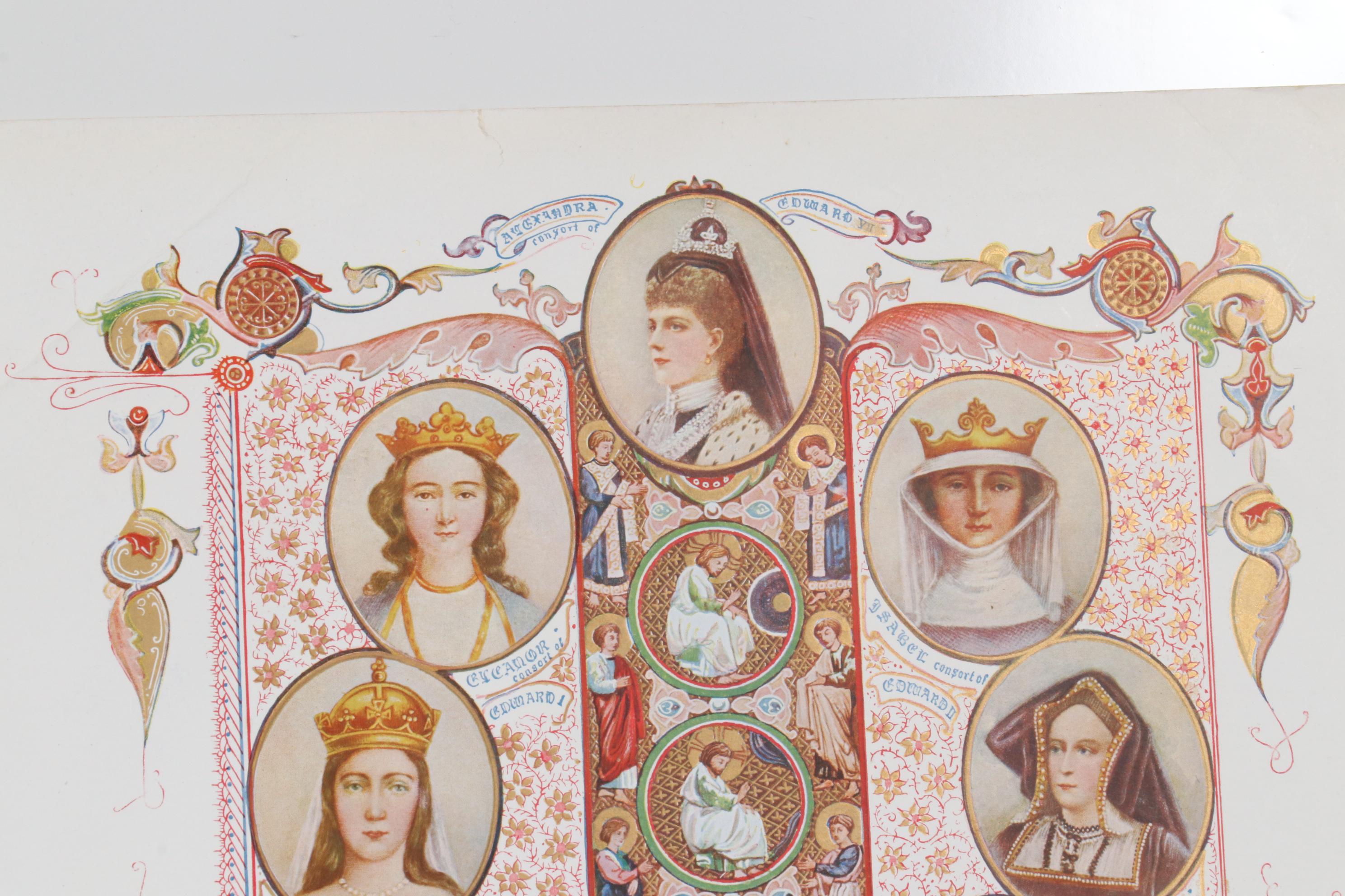 Offset Lithograph Portrait of King George VI and Queen Elizabeth and More