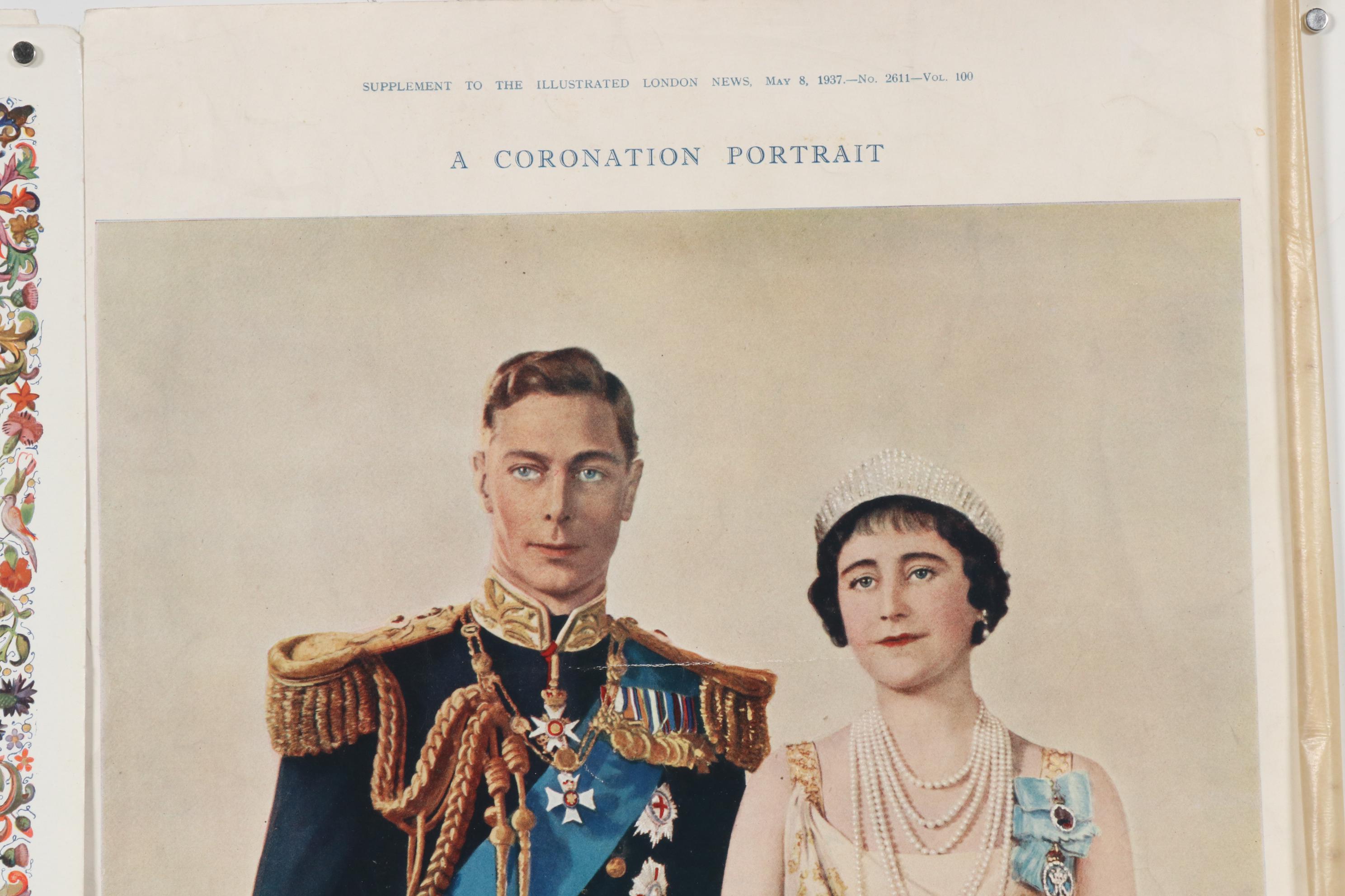 Offset Lithograph Portrait of King George VI and Queen Elizabeth and More