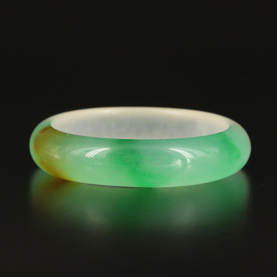 Carved Jadeite Hololith Bangle