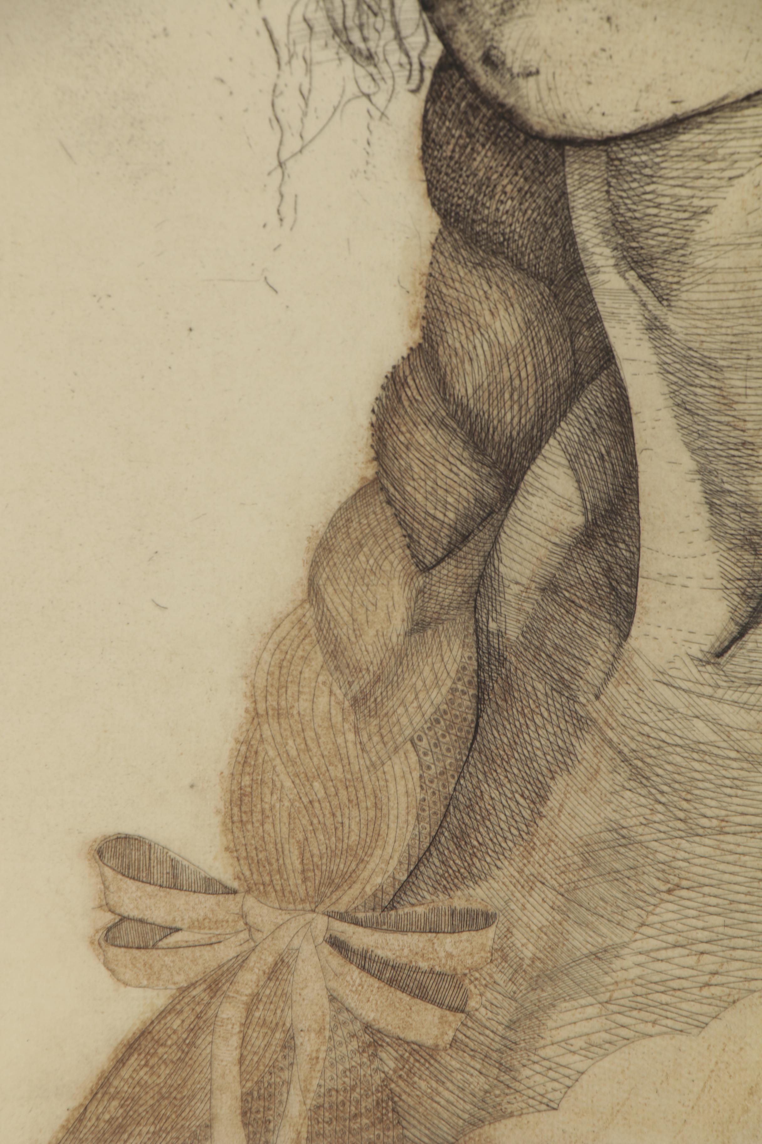 Adam Rake Etching "Charlie," 2012