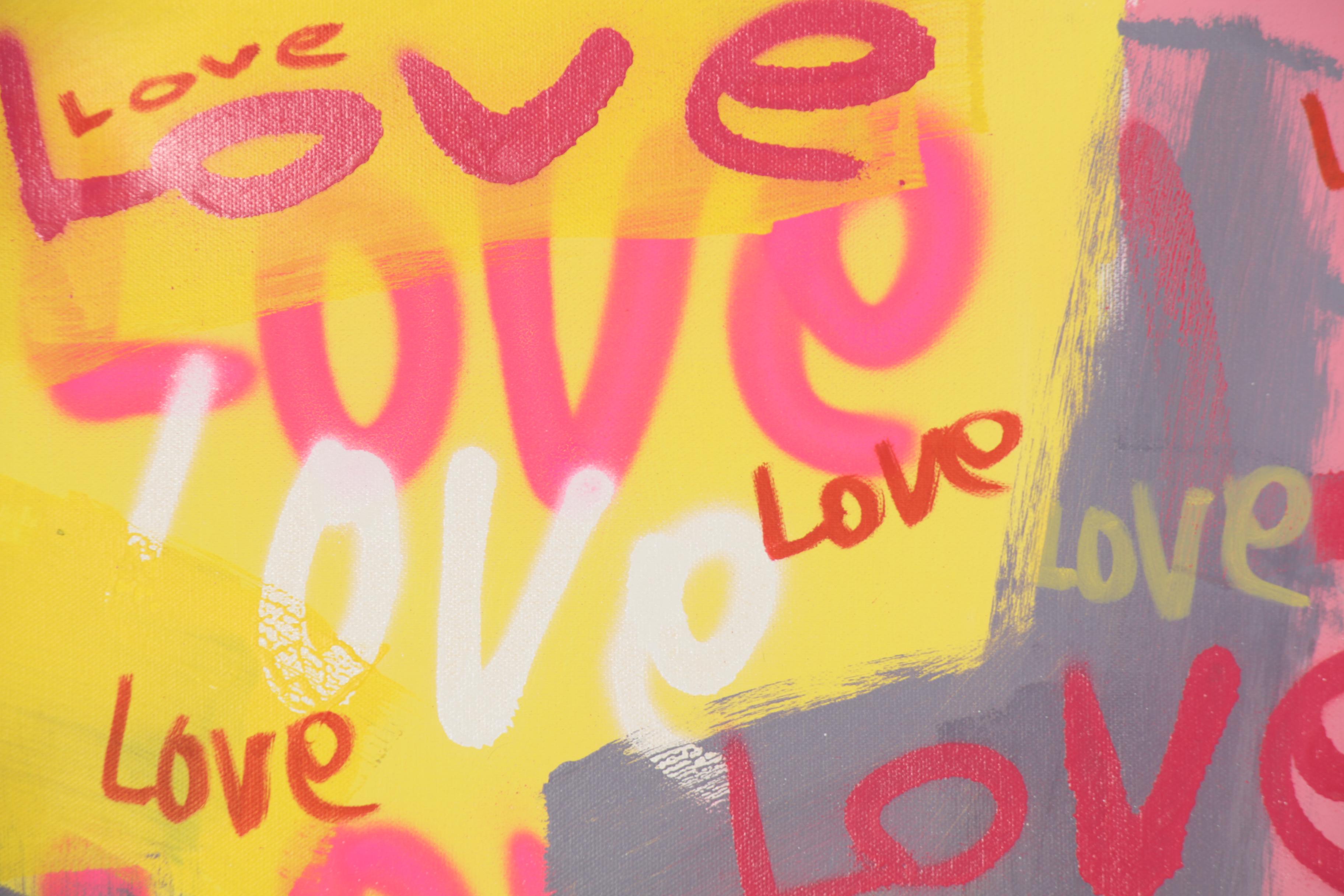 R.C. Raynor Graffiti Style Mixed Media Painting, 21st Century