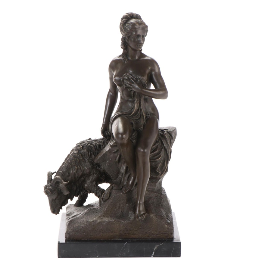 Bronze Sculpture after Pierre Julien "Amalthée et la Chèvre de Jupiter"