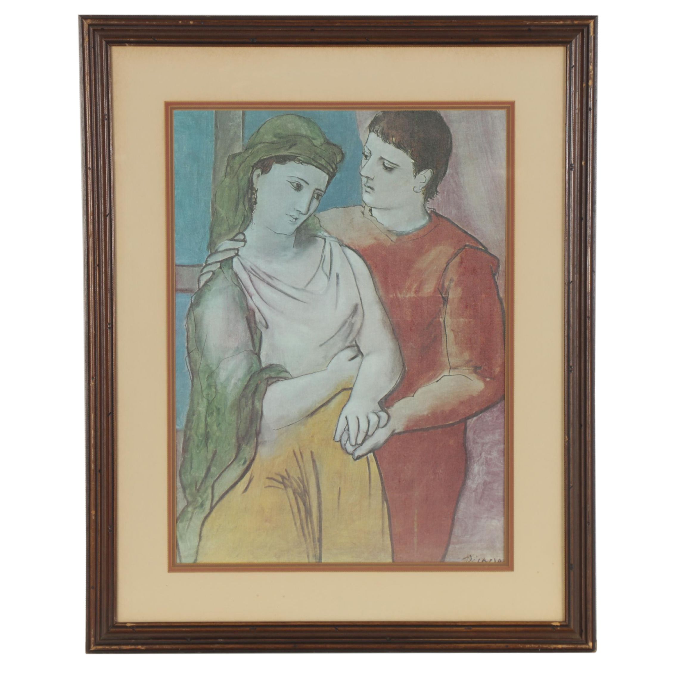 Offset Lithograph after Pablo Picasso "The Lovers," Late 20th Century