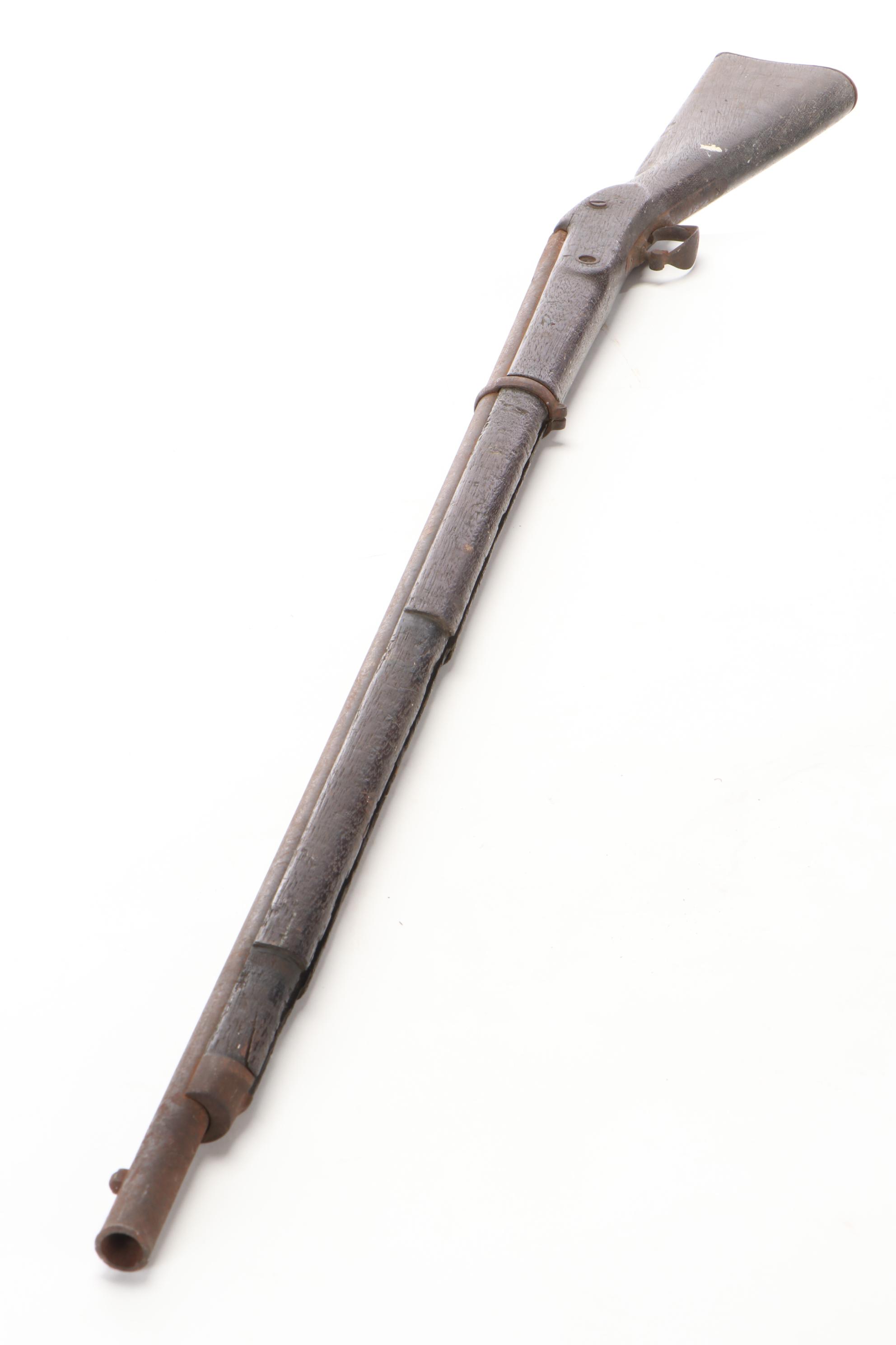 Black Powder Flintlock Musket with Walnut Stock,  Mid-19th Century