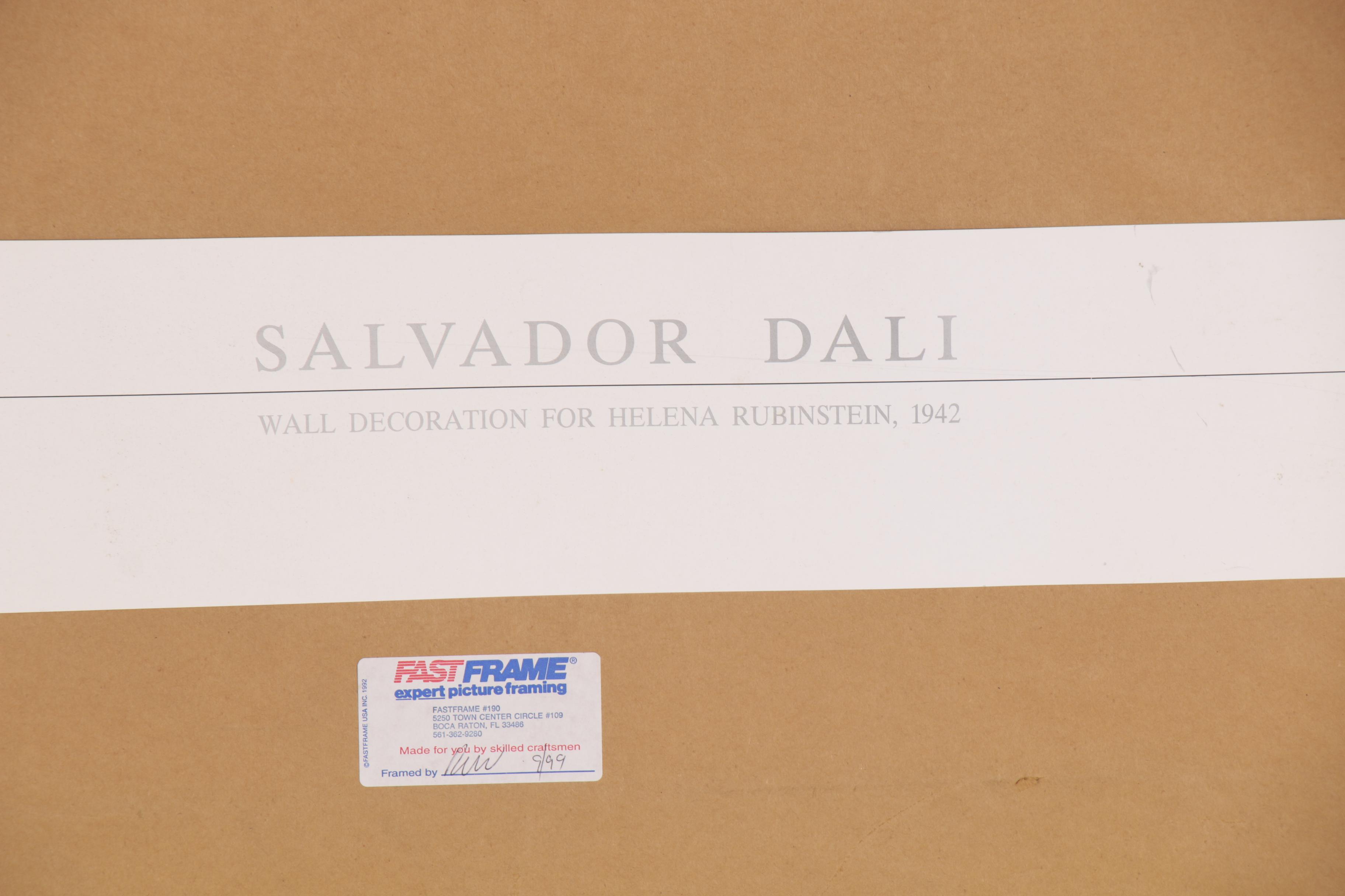 Offset Lithograph after Salvador Dalí "Wall Decoration for Helena Rubinstein"