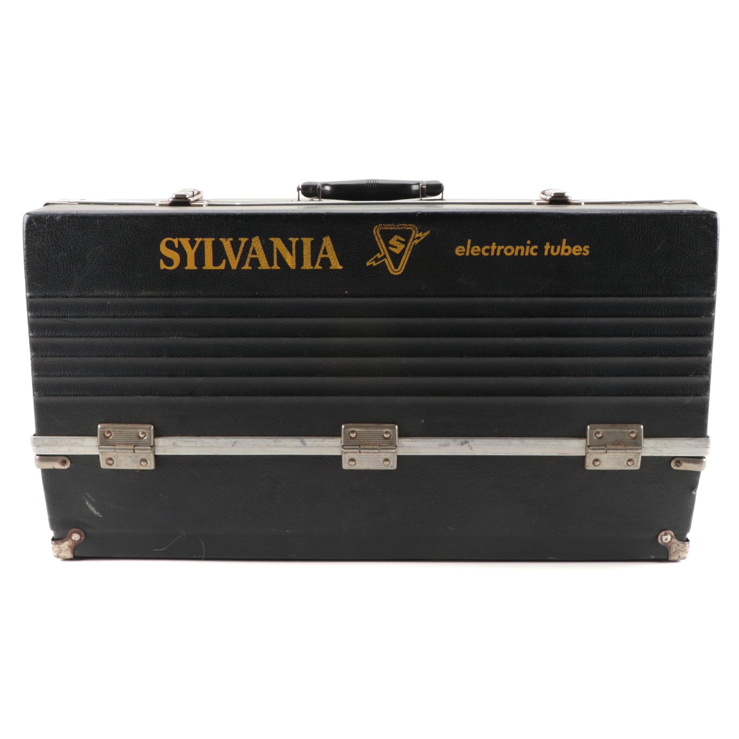 GE, RCA, Philco Electron Vacuum Tubes with Sylvania Repairman's Case