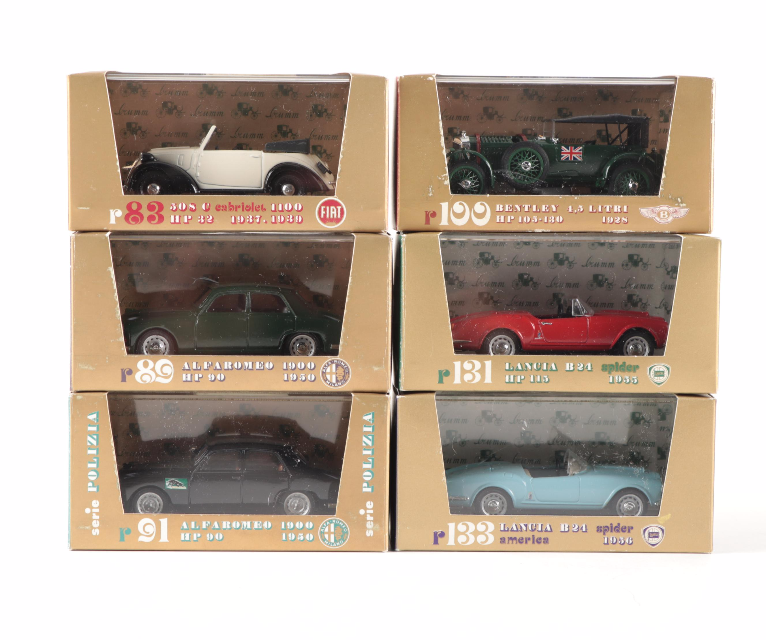Brumm "Serie Oro" Die Cast Model Cars, Including Fiat, Lancia, and More