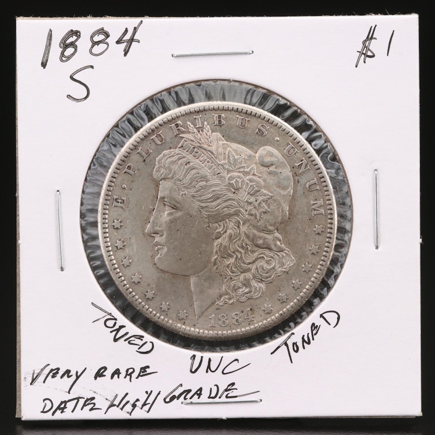 Better Date Toned 1884-S Morgan Silver Dollar