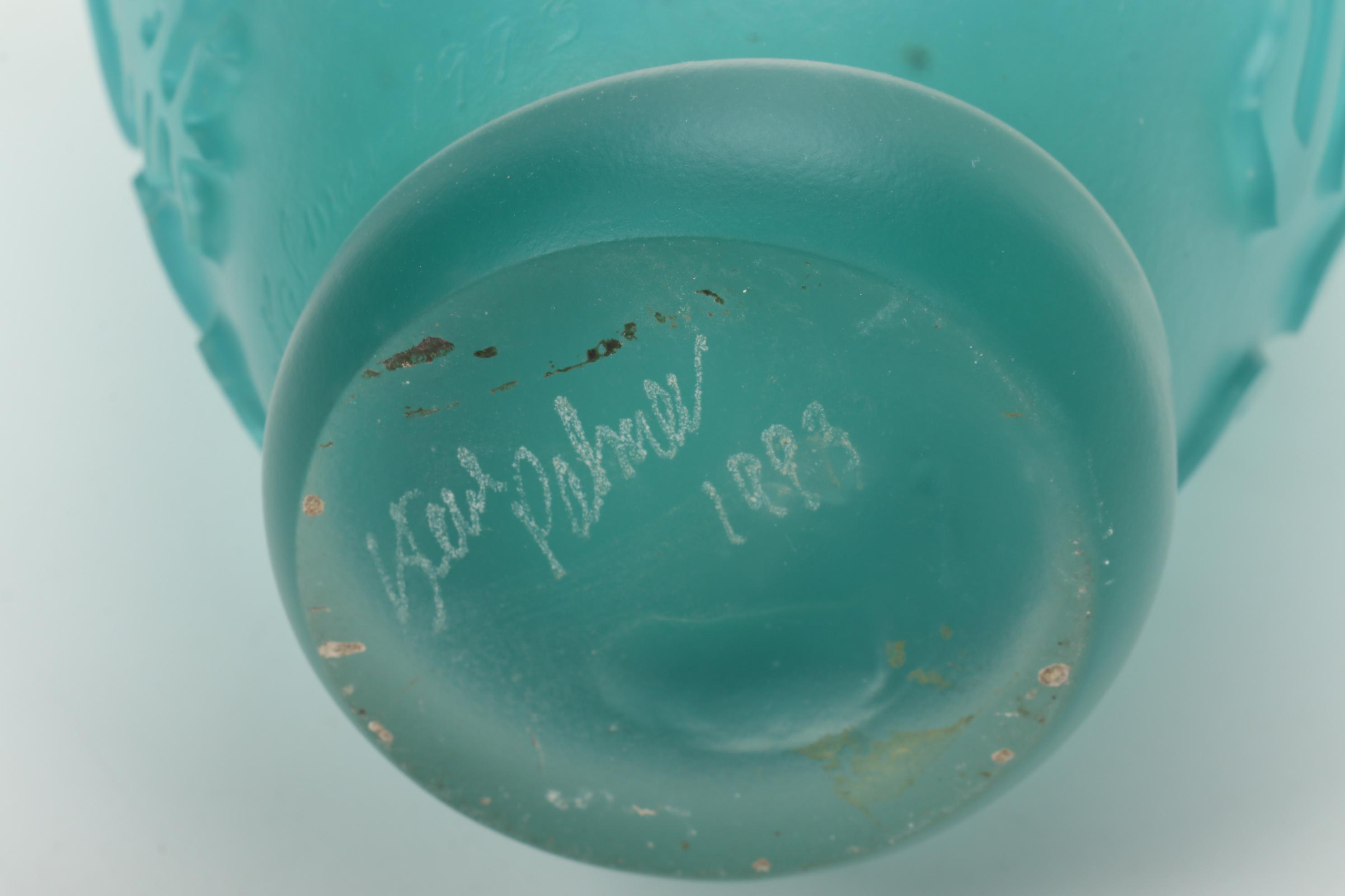 Steve Palmer Studio Art Glass Vase with Applied Handles, 1993