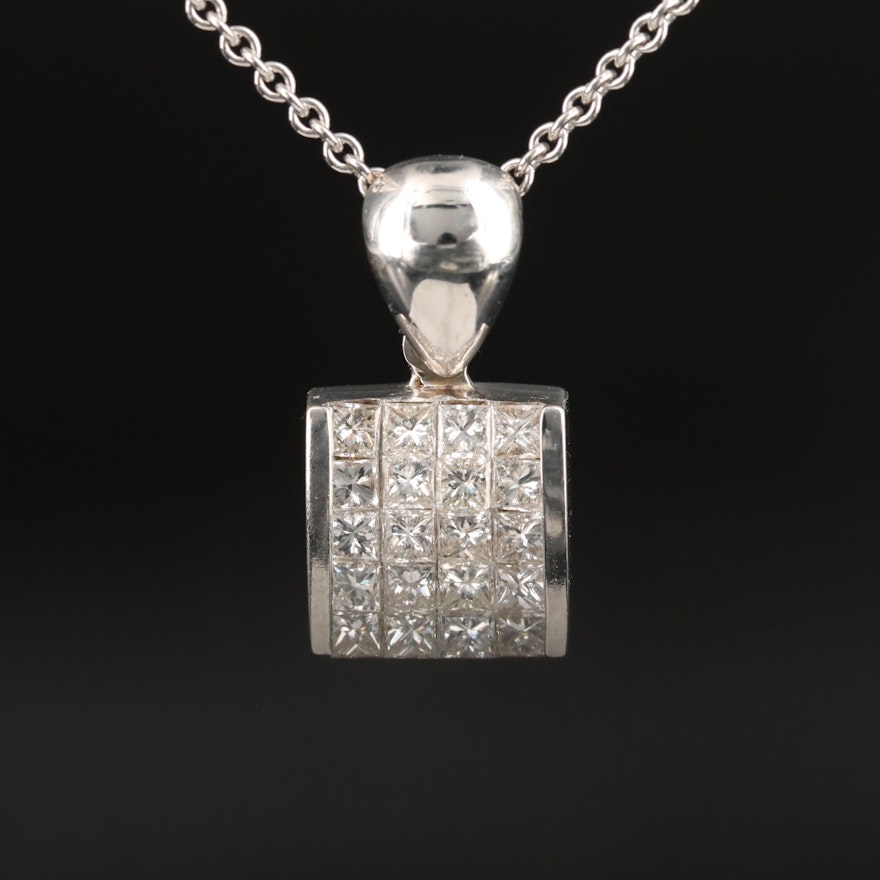 18K 1.00 CTW Diamond Pendant Necklace