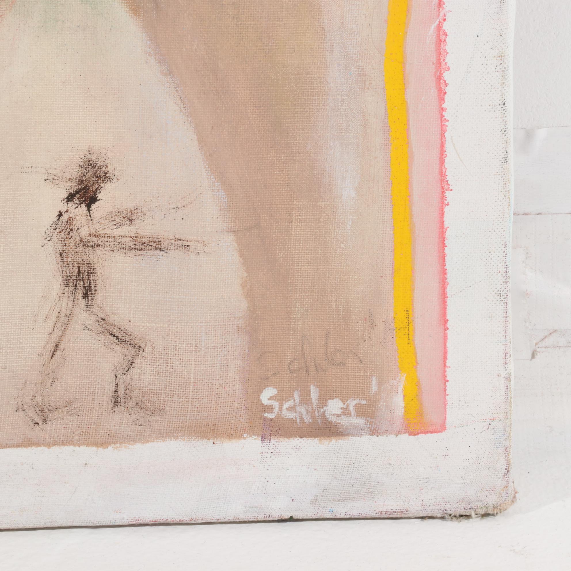 Janice Schuler Monumental Figural Mixed Media Painting, 2015