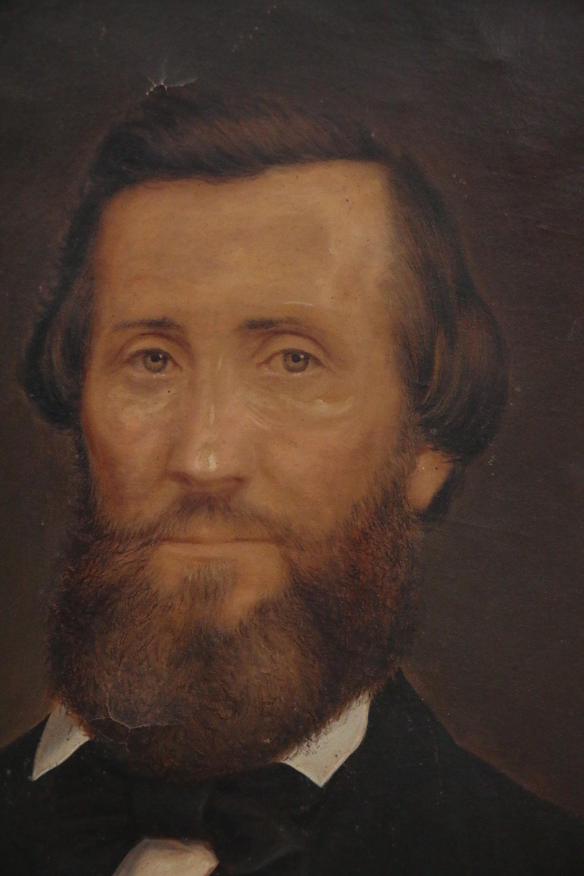 Marcus Mote Oil Portraits of Lady and Gentleman, 1862