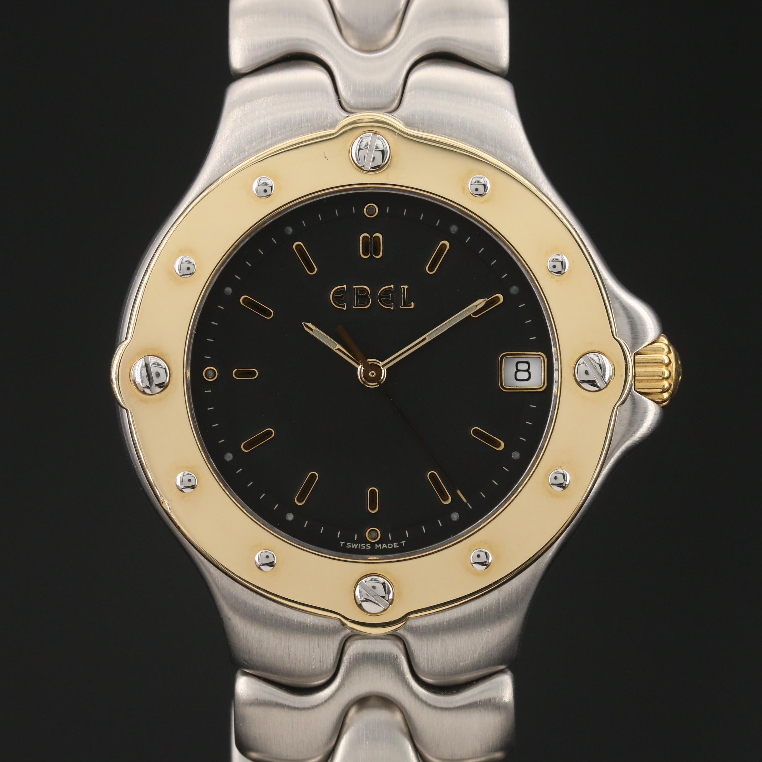 Ebel Sportswave 18K Yellow Gold and Stainless Steel Quartz Watch