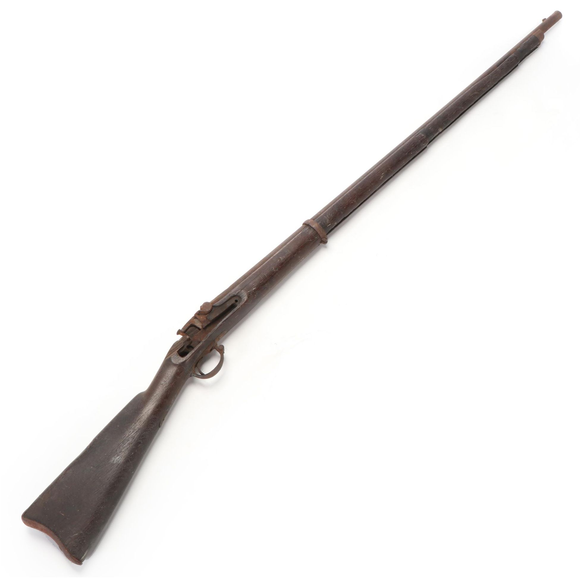 Black Powder Flintlock Musket with Walnut Stock,  Mid-19th Century