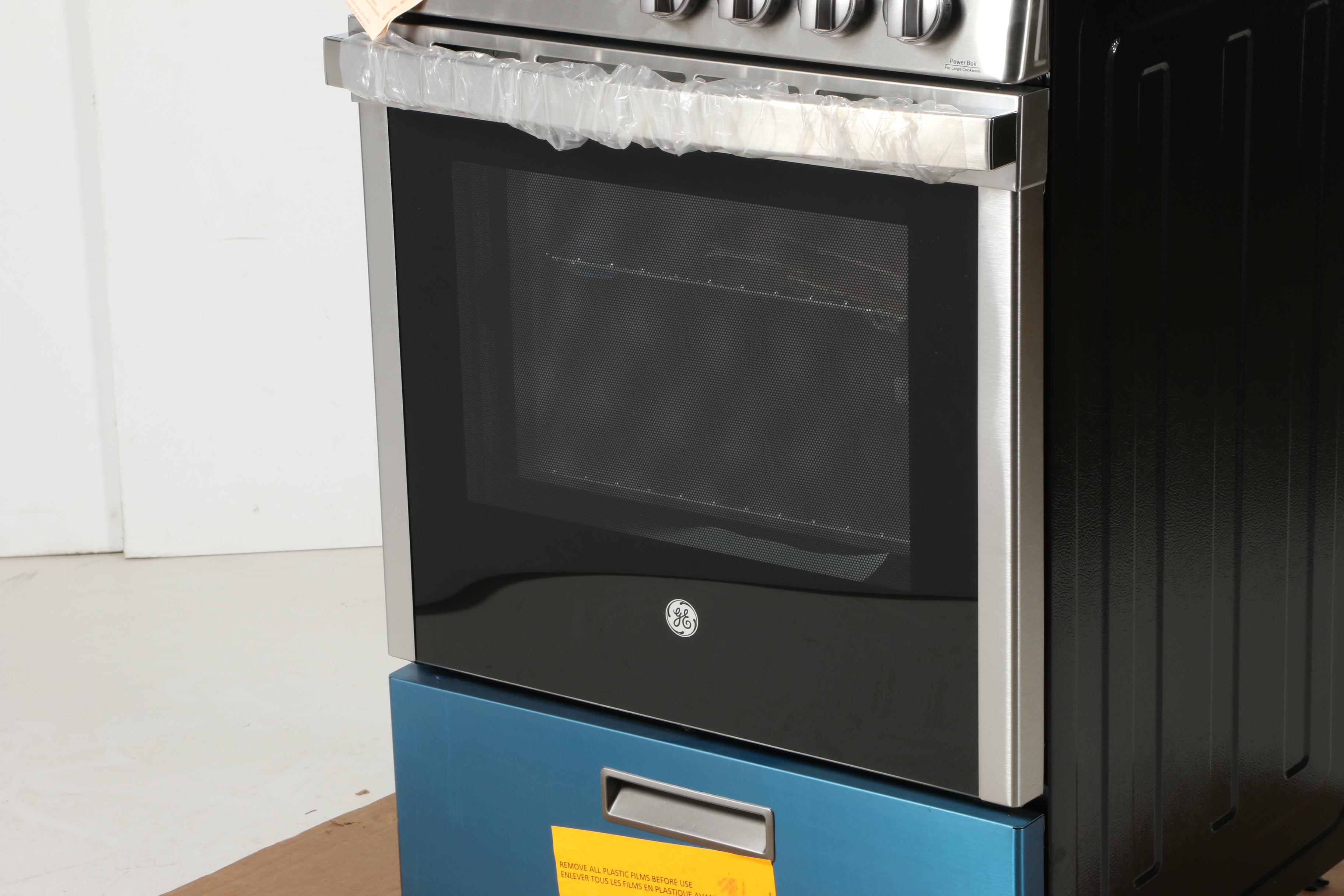 GE Stainless Steel 24" 2.9 Cu. Ft. Four-Burner Freestanding Gas Range