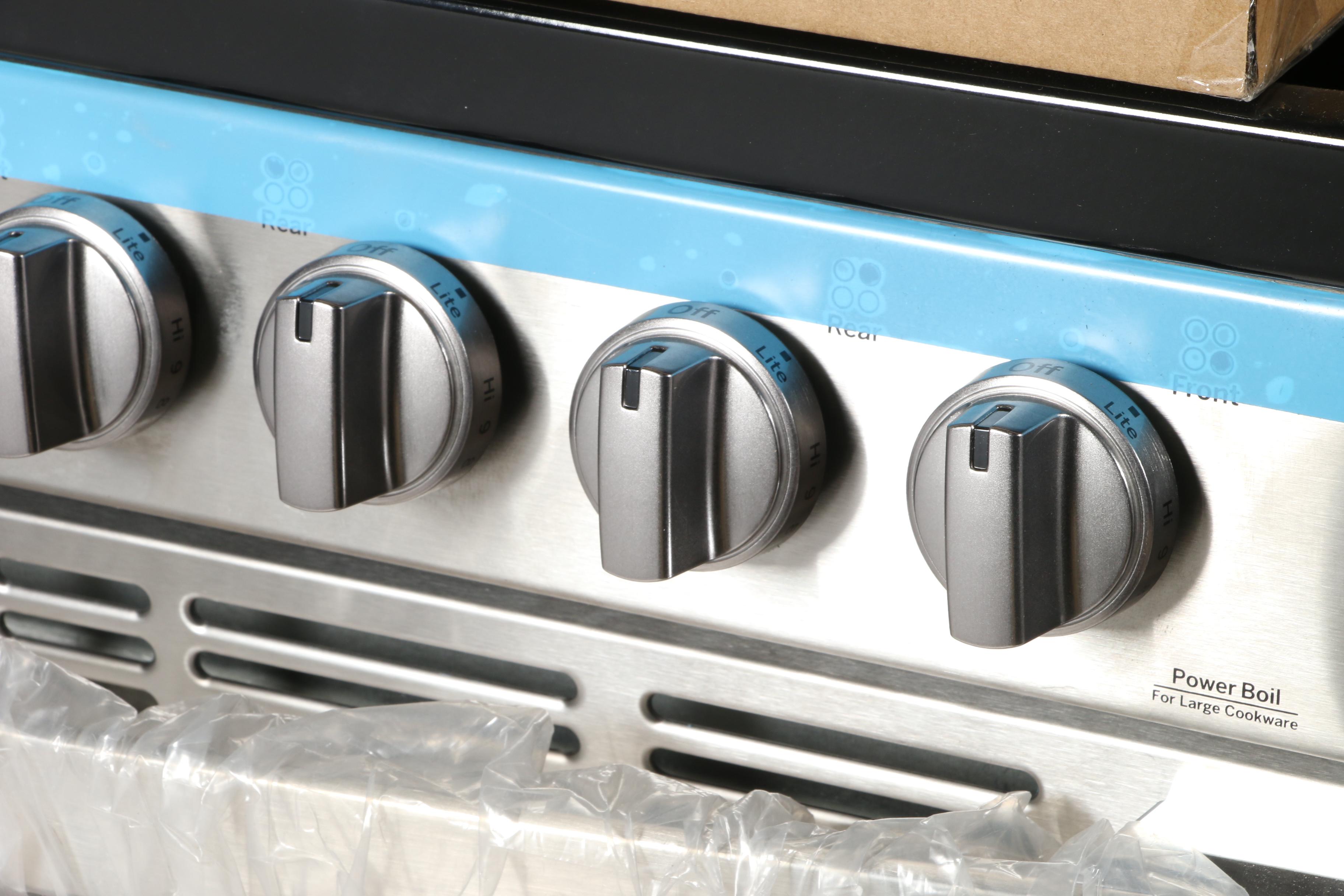 GE Stainless Steel 24" 2.9 Cu. Ft. Four-Burner Freestanding Gas Range