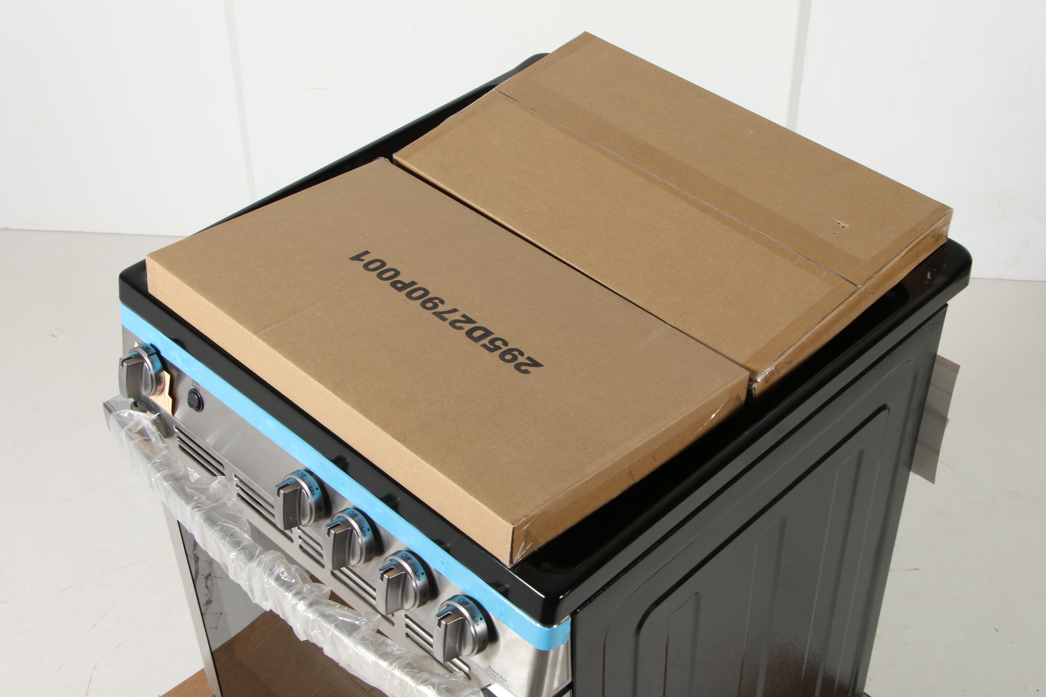 GE Stainless Steel 24" 2.9 Cu. Ft. Four-Burner Freestanding Gas Range