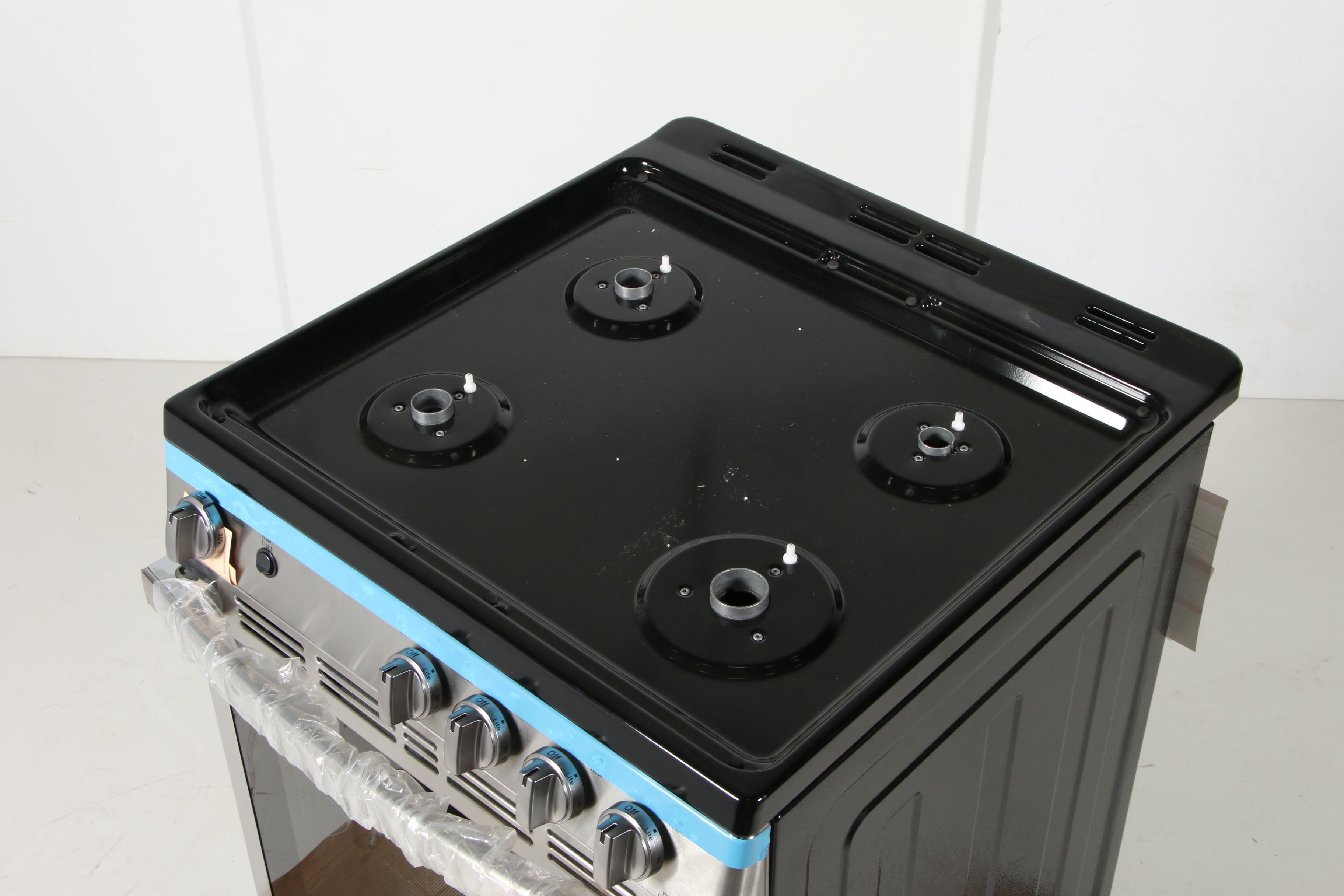 GE Stainless Steel 24" 2.9 Cu. Ft. Four-Burner Freestanding Gas Range