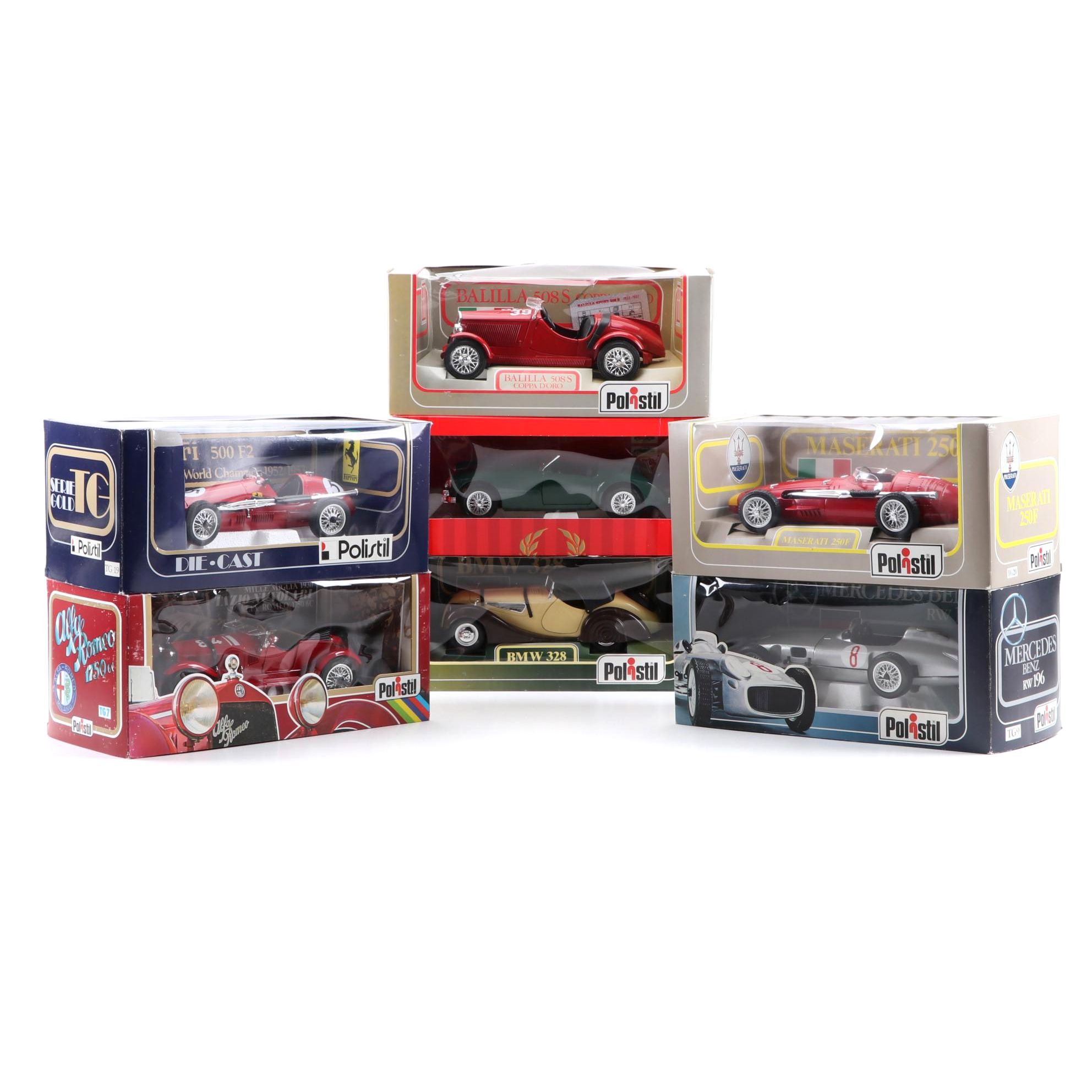 Polistil Model Race Cars, Including Ferrari, Mercedes, BMW, and More
