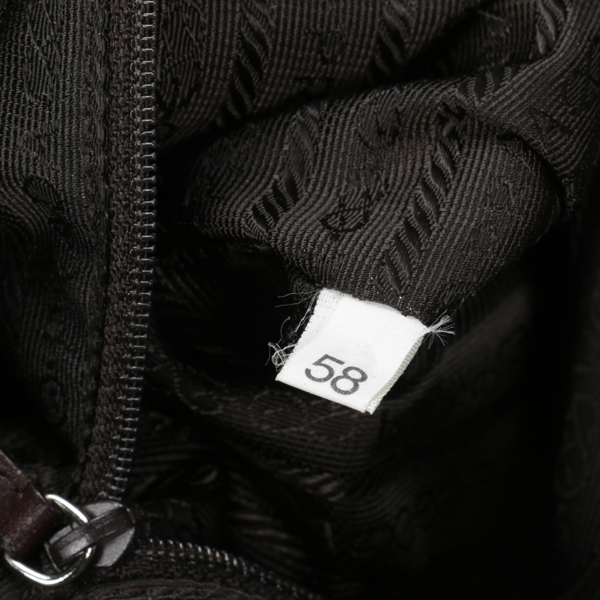 Prada Top Handle Bag in Metallic Brocade and Leather