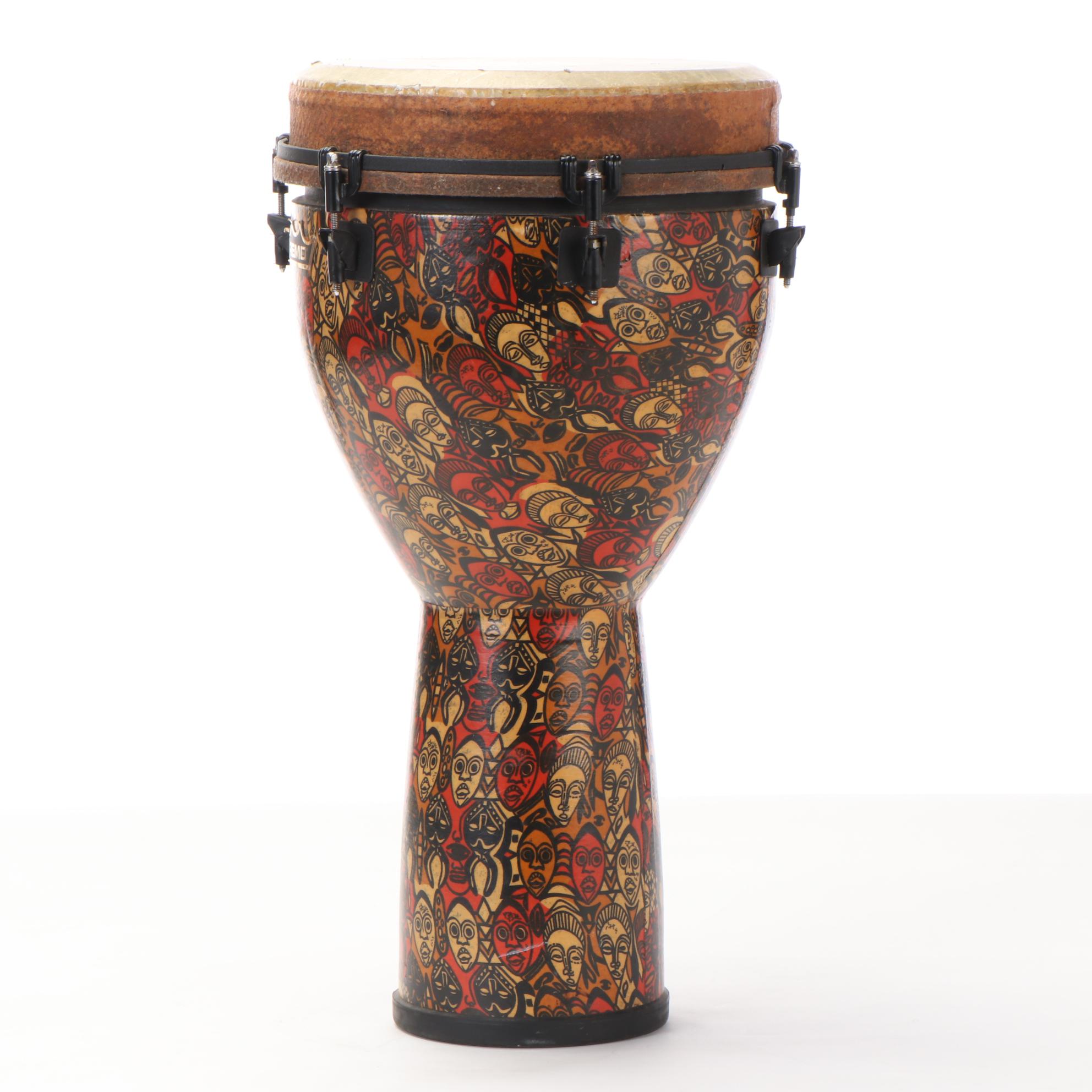 Remo Leon Mobley Signature Series Djembe, 24" x 12" Key-Tuned, Multi-Mask Design