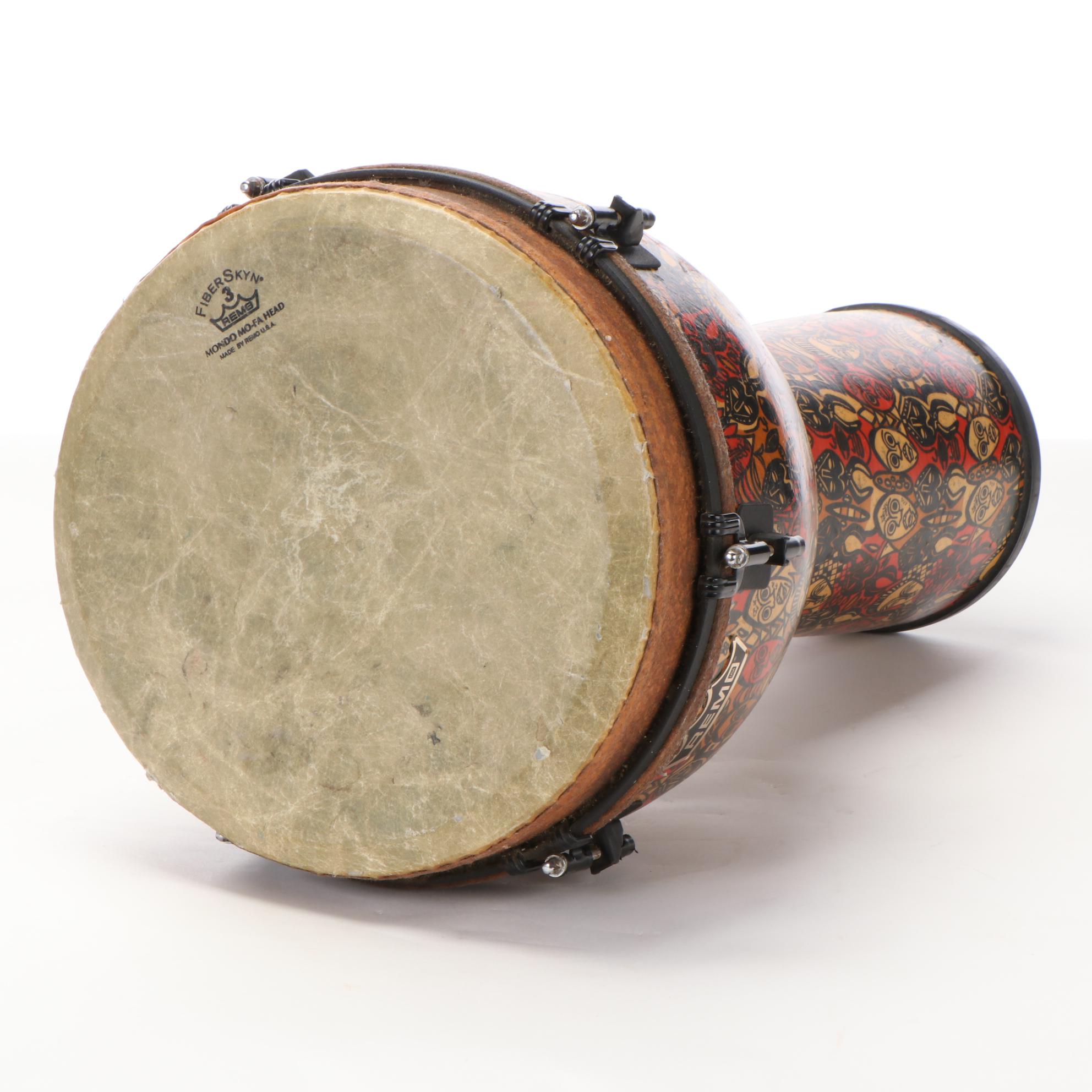 Remo Leon Mobley Signature Series Djembe, 24" x 12" Key-Tuned, Multi-Mask Design