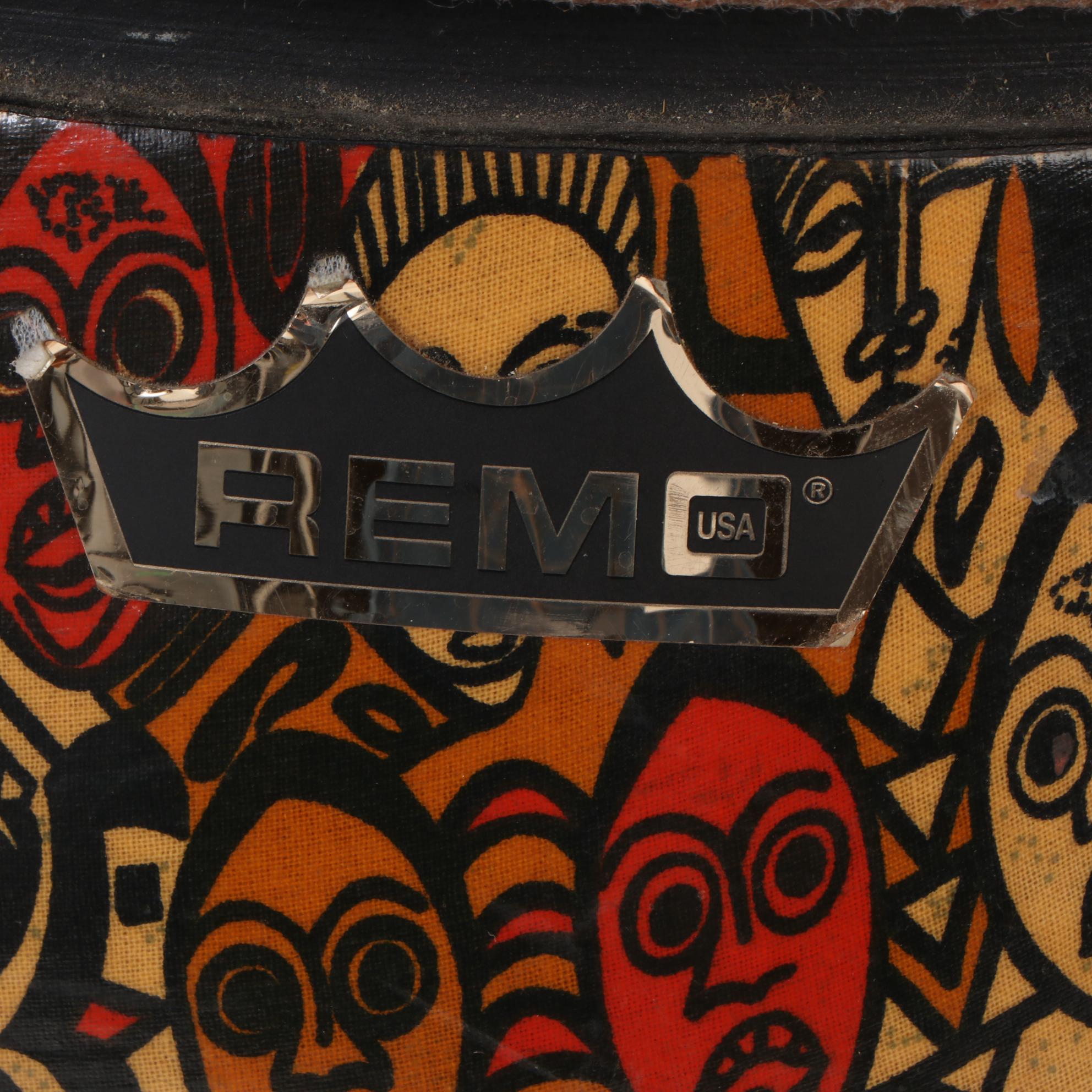 Remo Leon Mobley Signature Series Djembe, 24" x 12" Key-Tuned, Multi-Mask Design