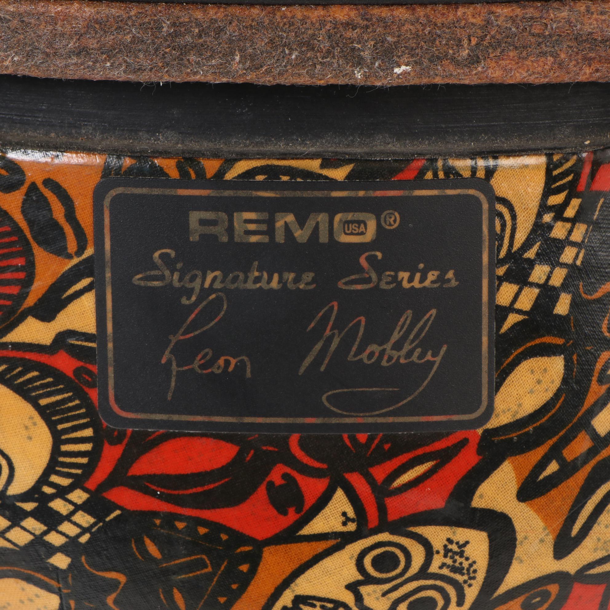 Remo Leon Mobley Signature Series Djembe, 24" x 12" Key-Tuned, Multi-Mask Design