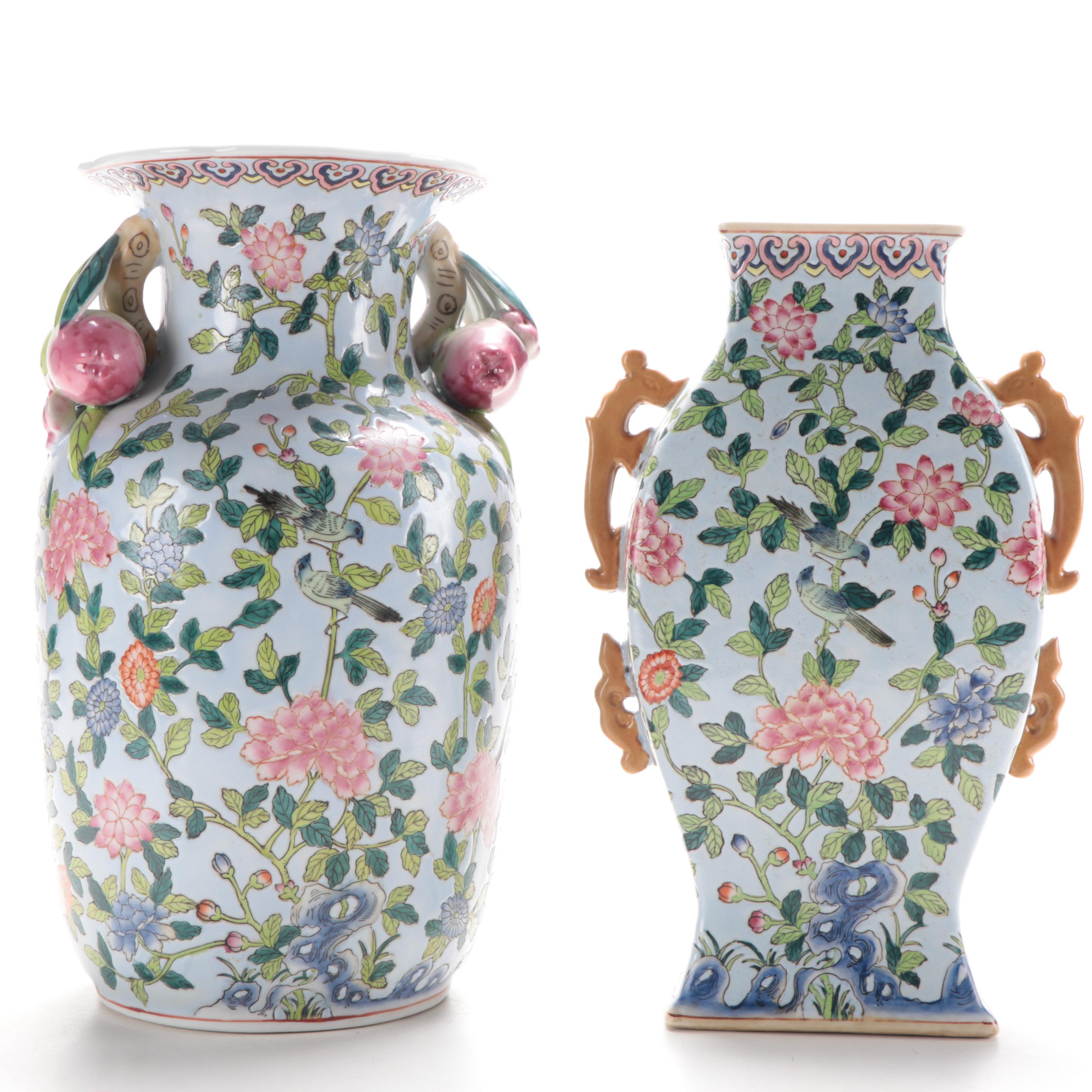 Andrea by Sadek Porcelain Vases with Floral Motif