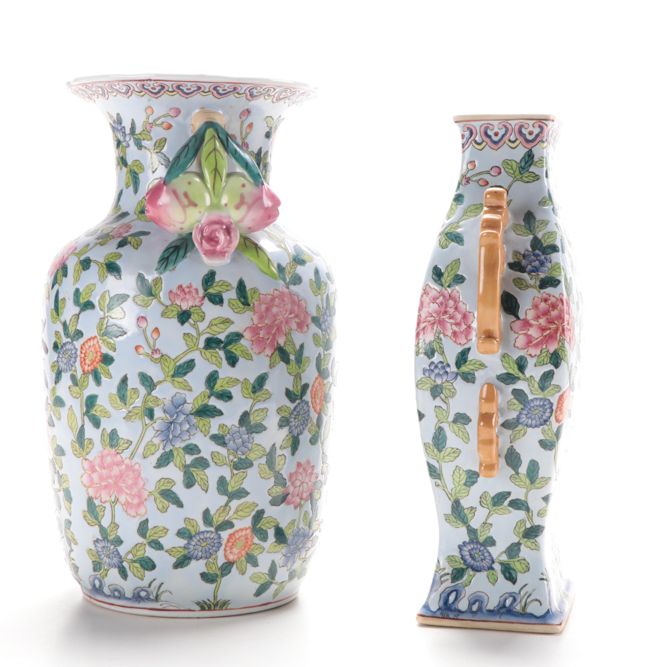 Andrea by Sadek Porcelain Vases with Floral Motif