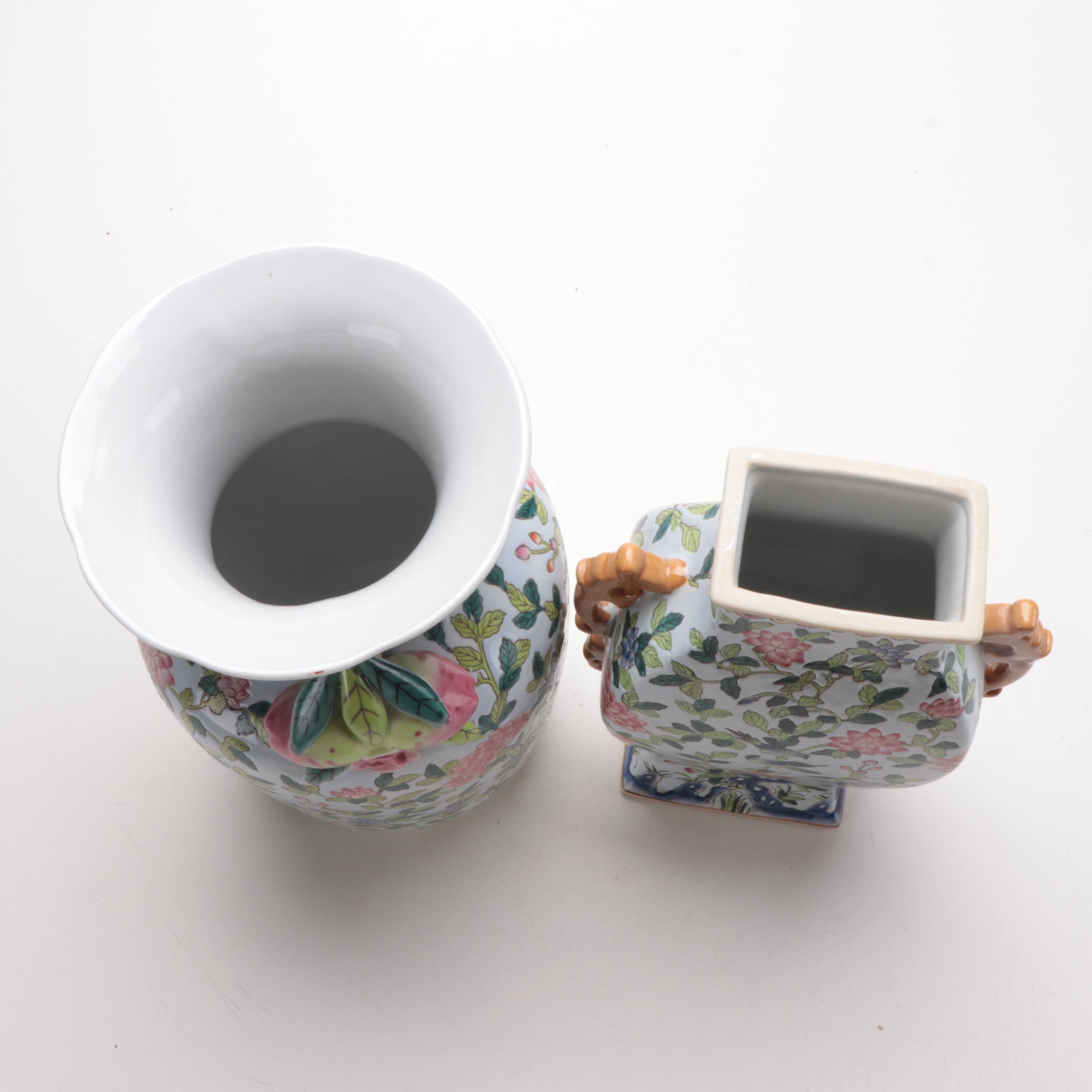 Andrea by Sadek Porcelain Vases with Floral Motif