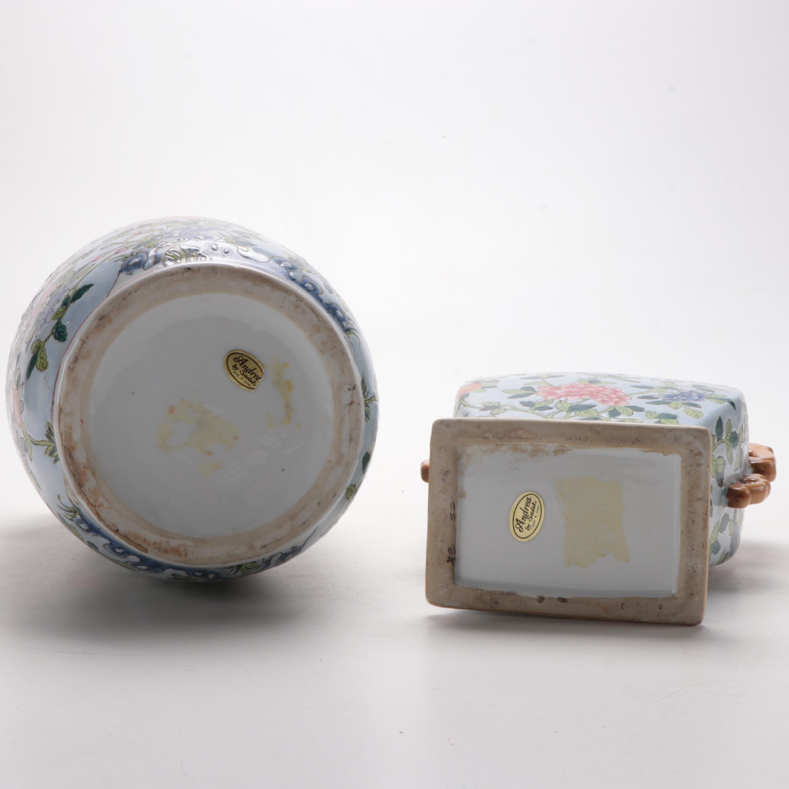 Andrea by Sadek Porcelain Vases with Floral Motif