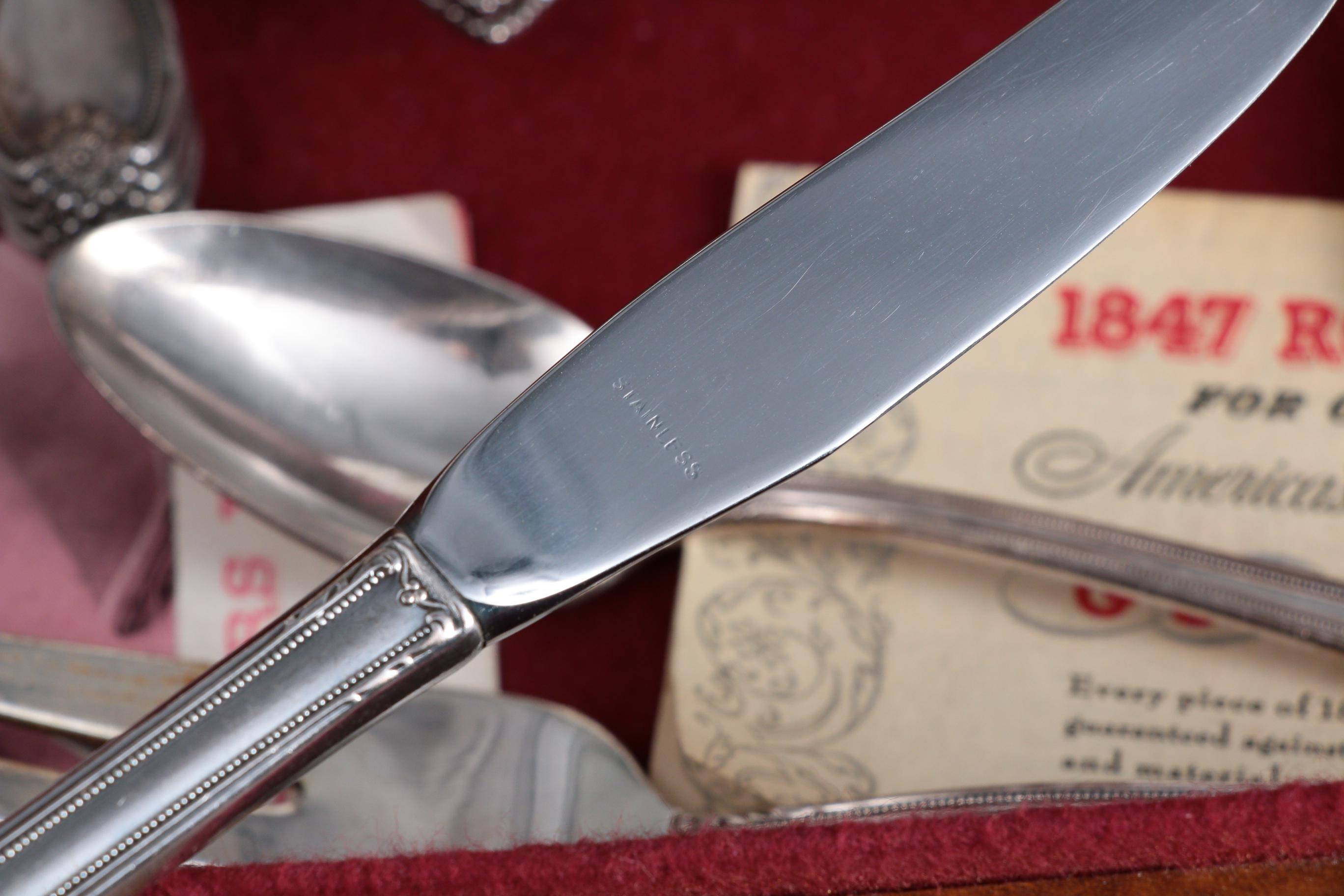 1847 Rogers Bros. "Remembrance" Silver Plate Flatware with Chest, 1940s