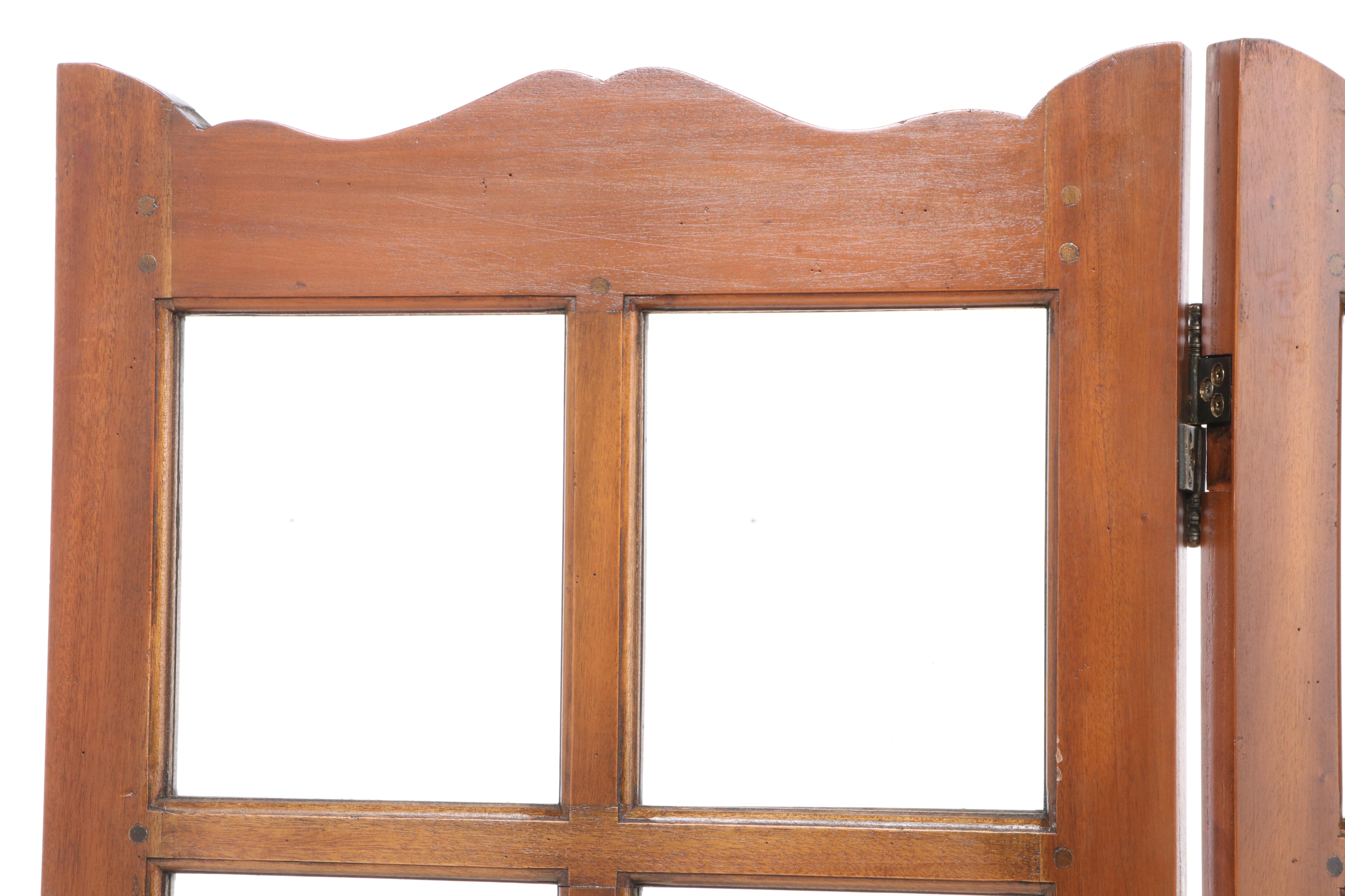 Marie Albert Furniture "Paravant Hollandais" Wood and Glass Room Divider