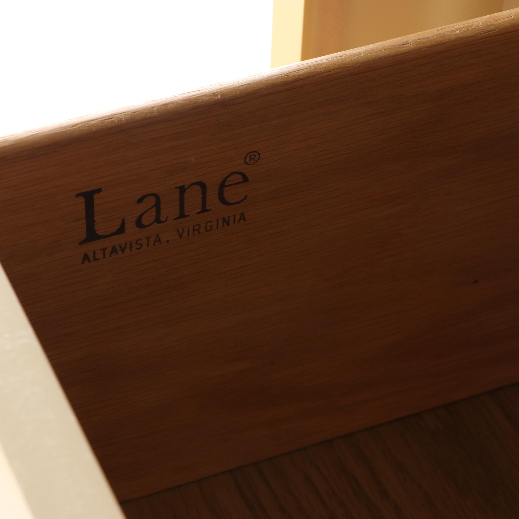 Lane Art Deco Style Lacquered Wood and Brass Wardrobe Cabinet, 1980s