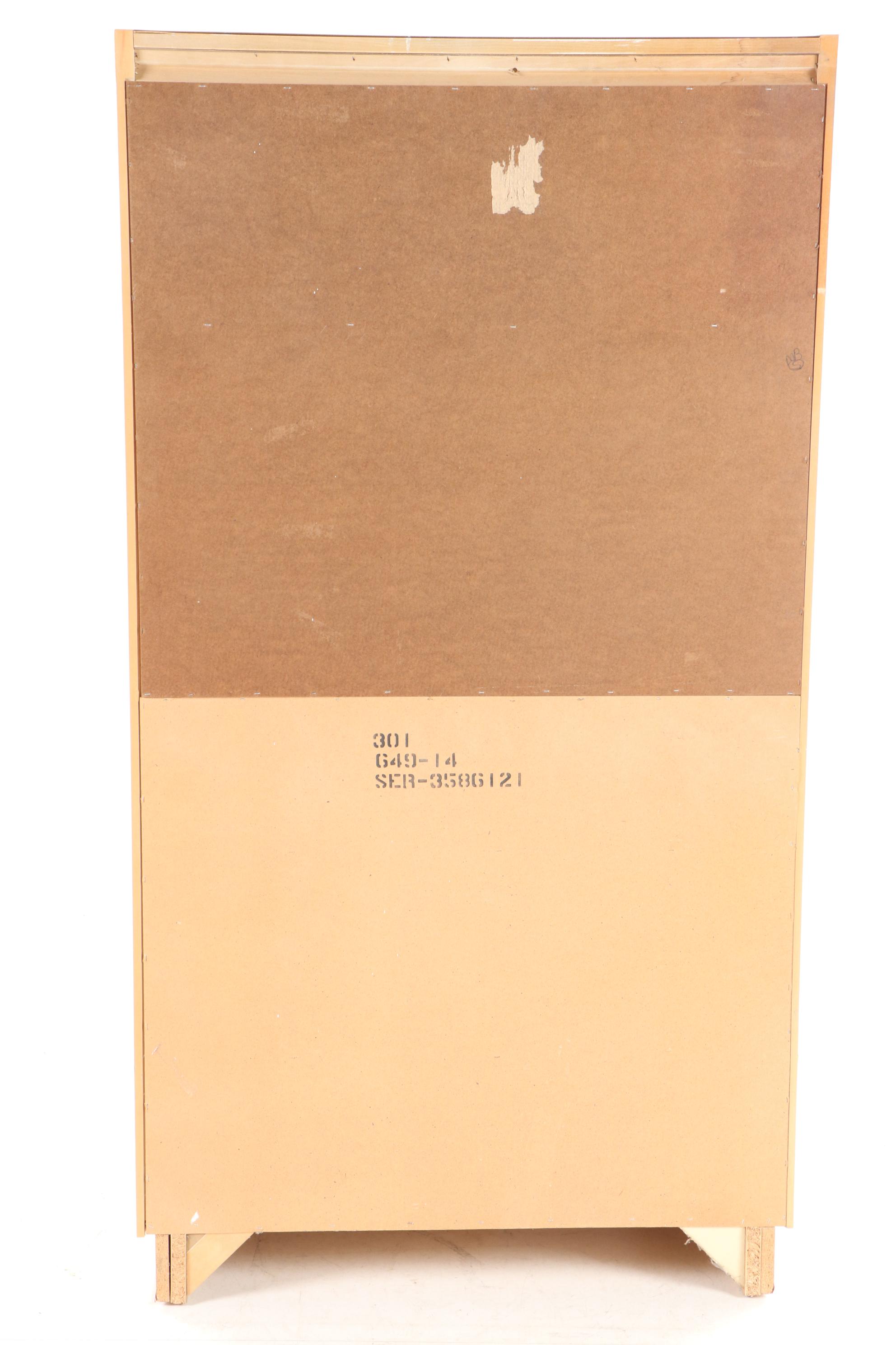 Lane Art Deco Style Lacquered Wood and Brass Wardrobe Cabinet, 1980s