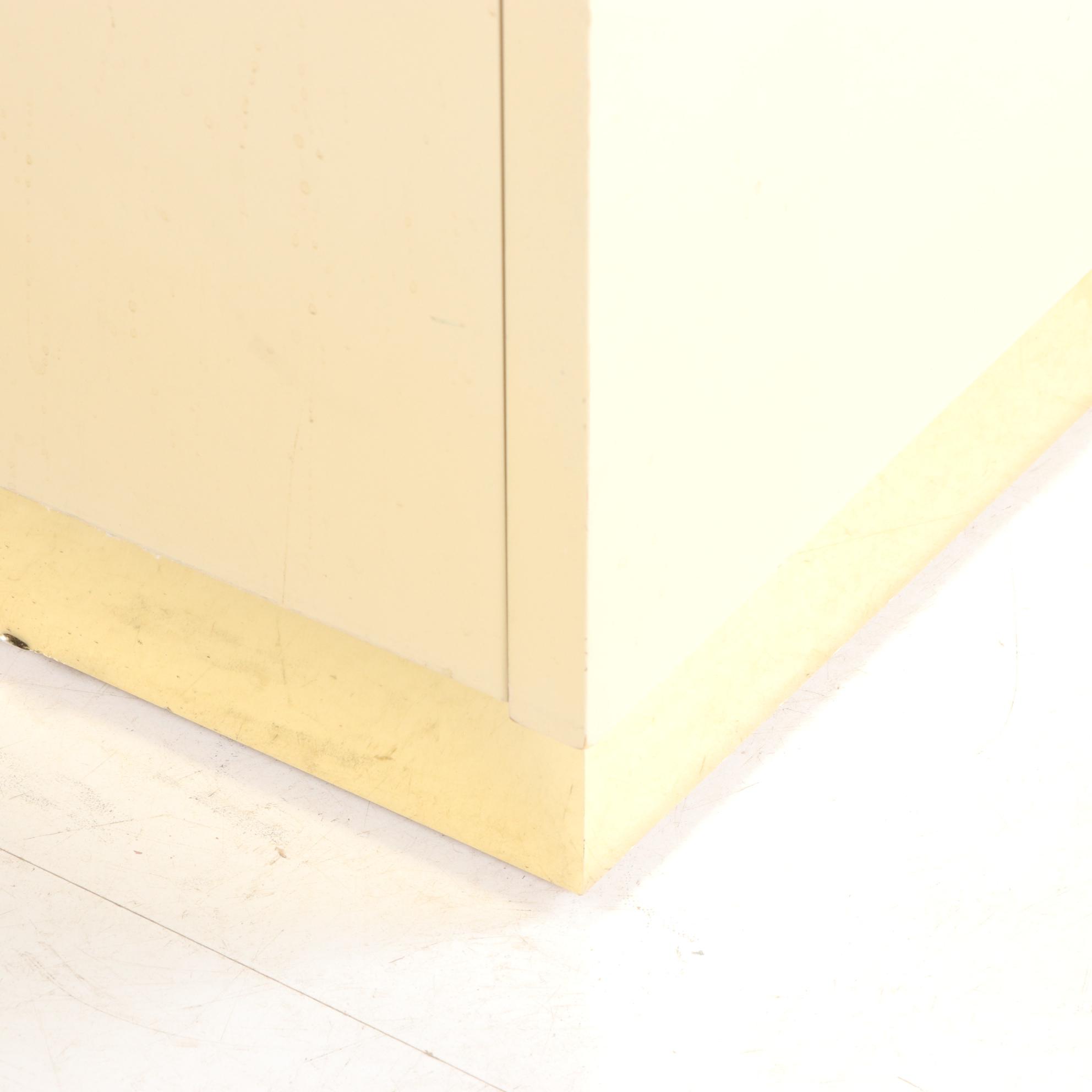 Lane Art Deco Style Lacquered Wood and Brass Wardrobe Cabinet, 1980s