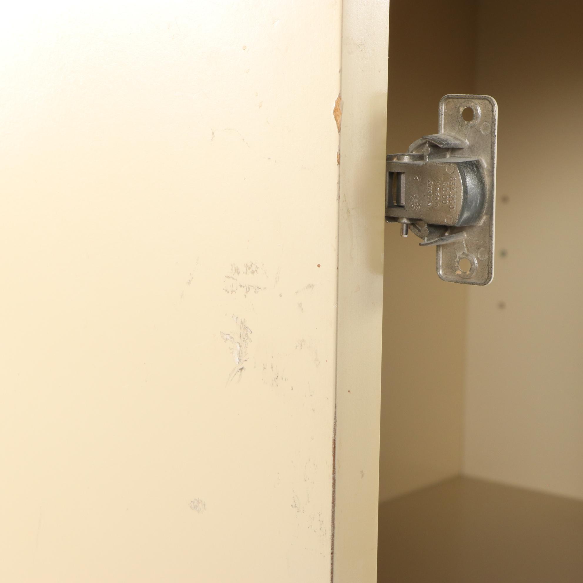 Lane Art Deco Style Lacquered Wood and Brass Wardrobe Cabinet, 1980s