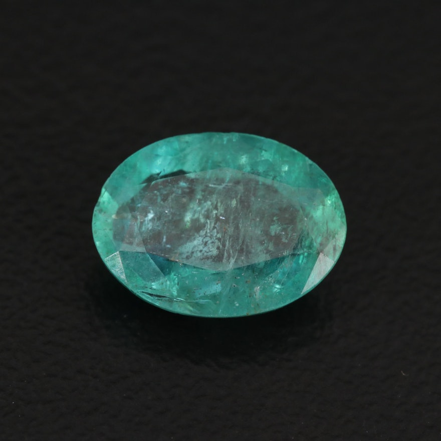Loose 2.02 CT Oval Faceted Emerald