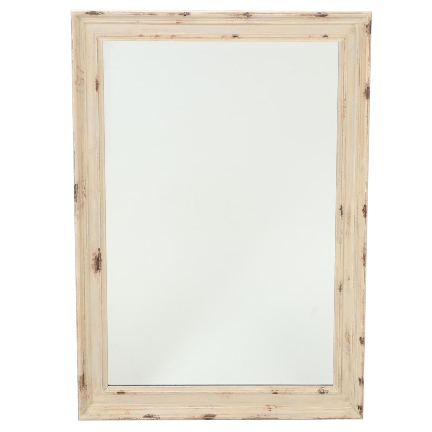 Raschella Collection Distressed White Framed Wall Mirror