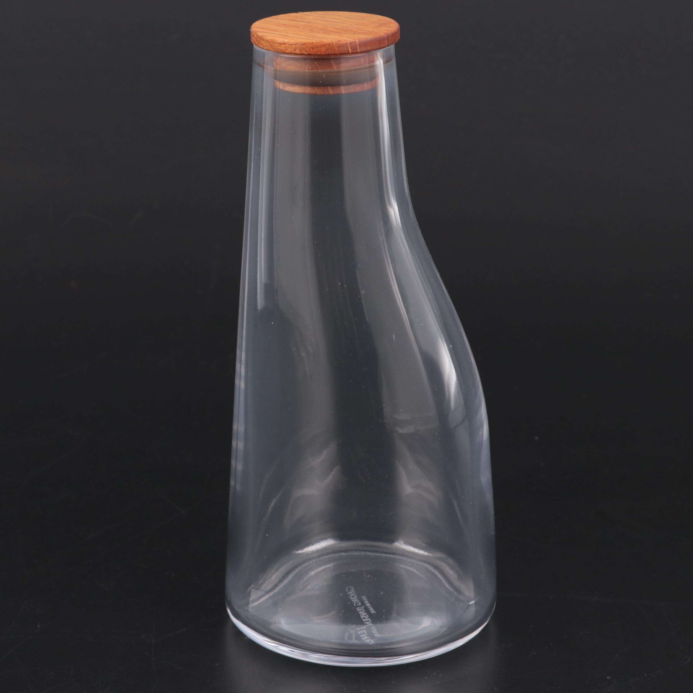 Georg Jensen "Alfredo" Stainless Steel Cheese Knives with "Barbry" Glass Carafe