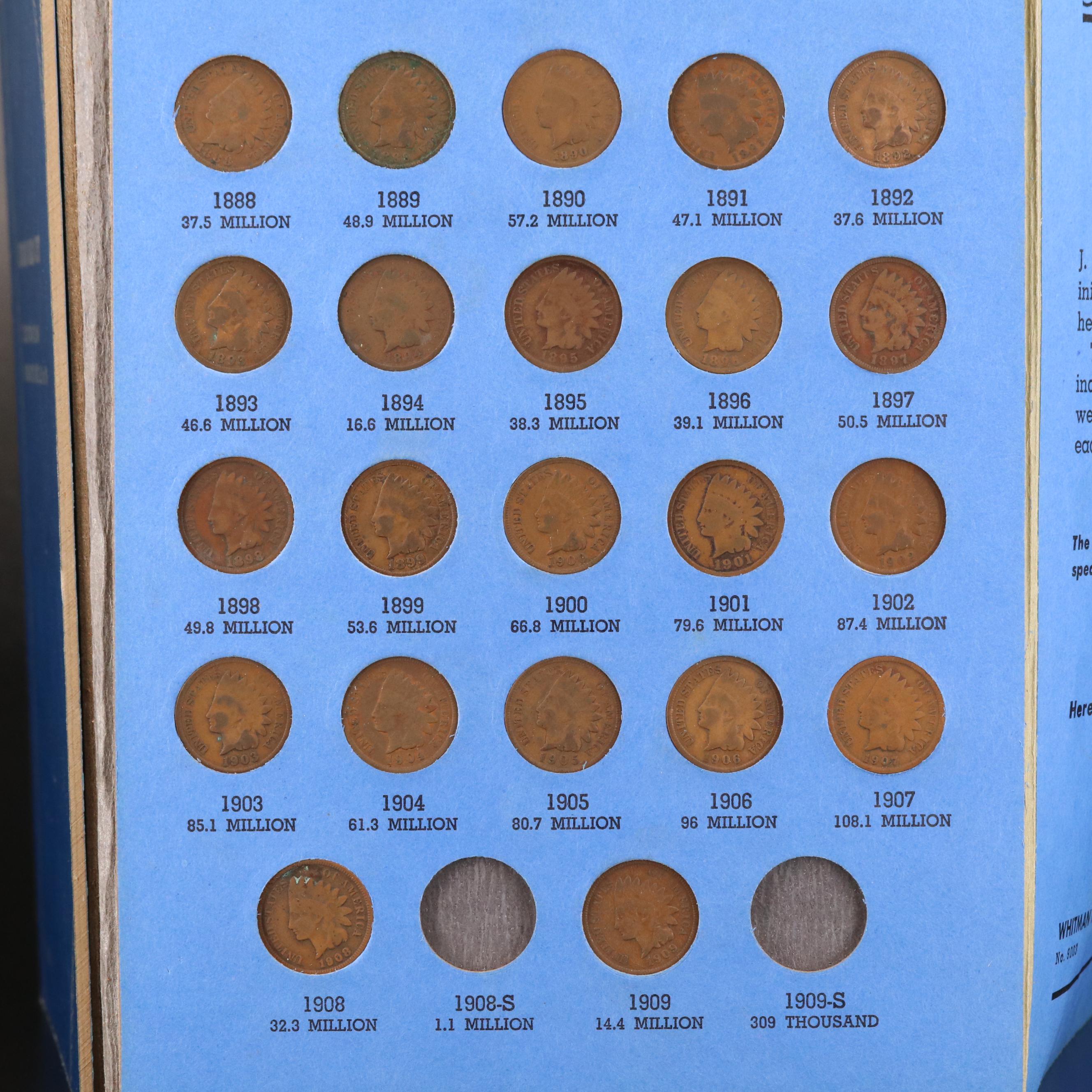 Flying Eagle Cents, Indian Head and Lincoln Wheat Cents In Whitman Coin Folders