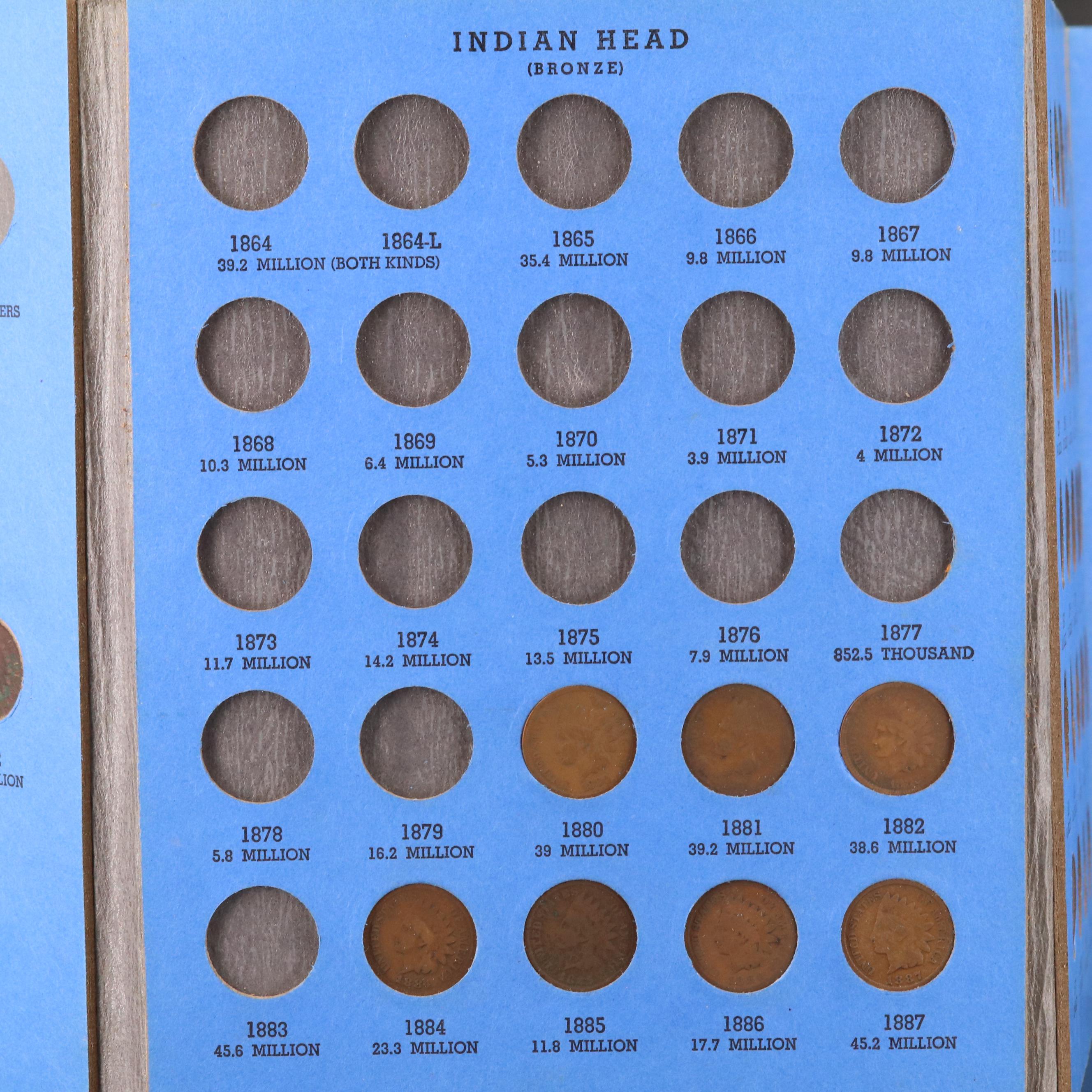 Flying Eagle Cents, Indian Head and Lincoln Wheat Cents In Whitman Coin Folders