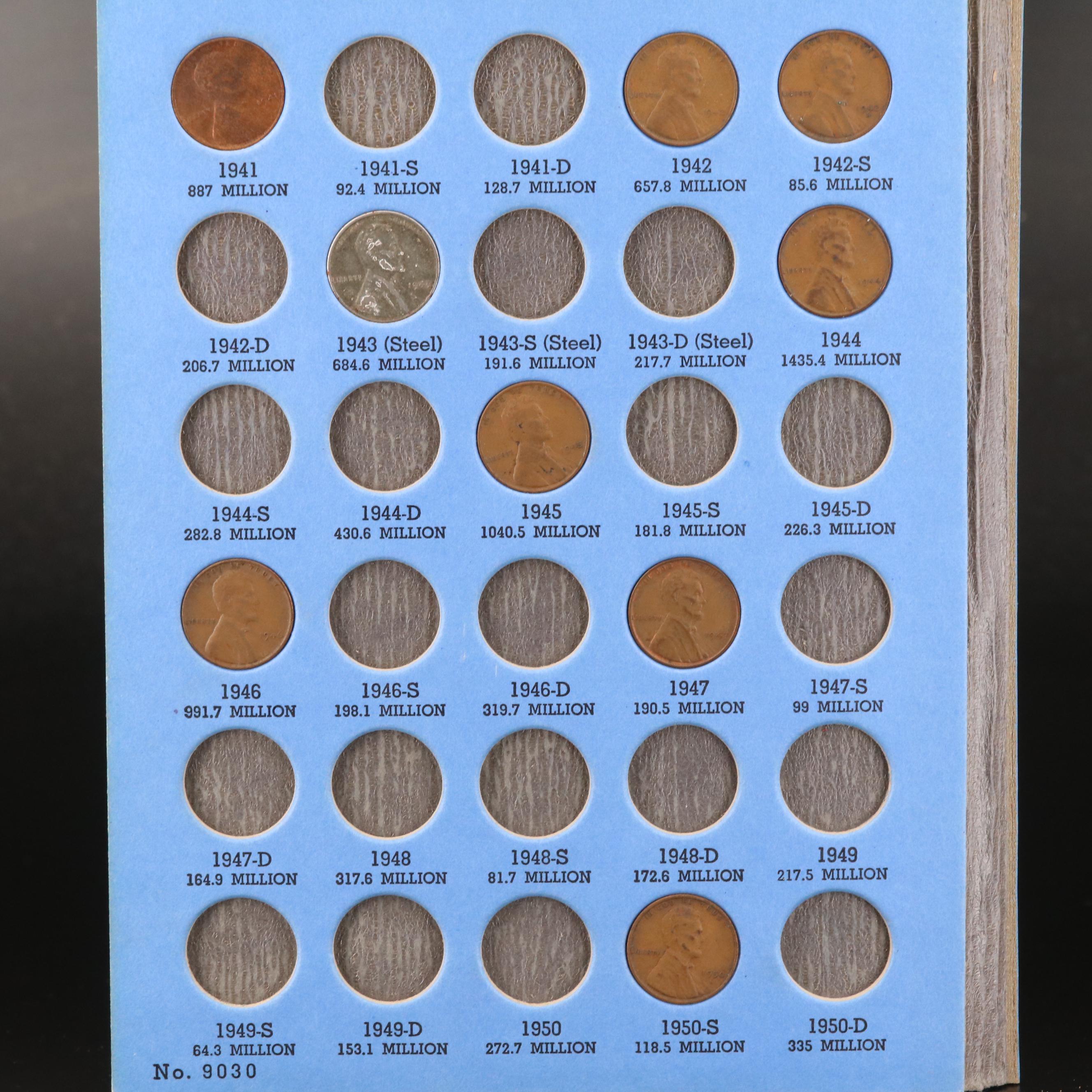 Flying Eagle Cents, Indian Head and Lincoln Wheat Cents In Whitman Coin Folders